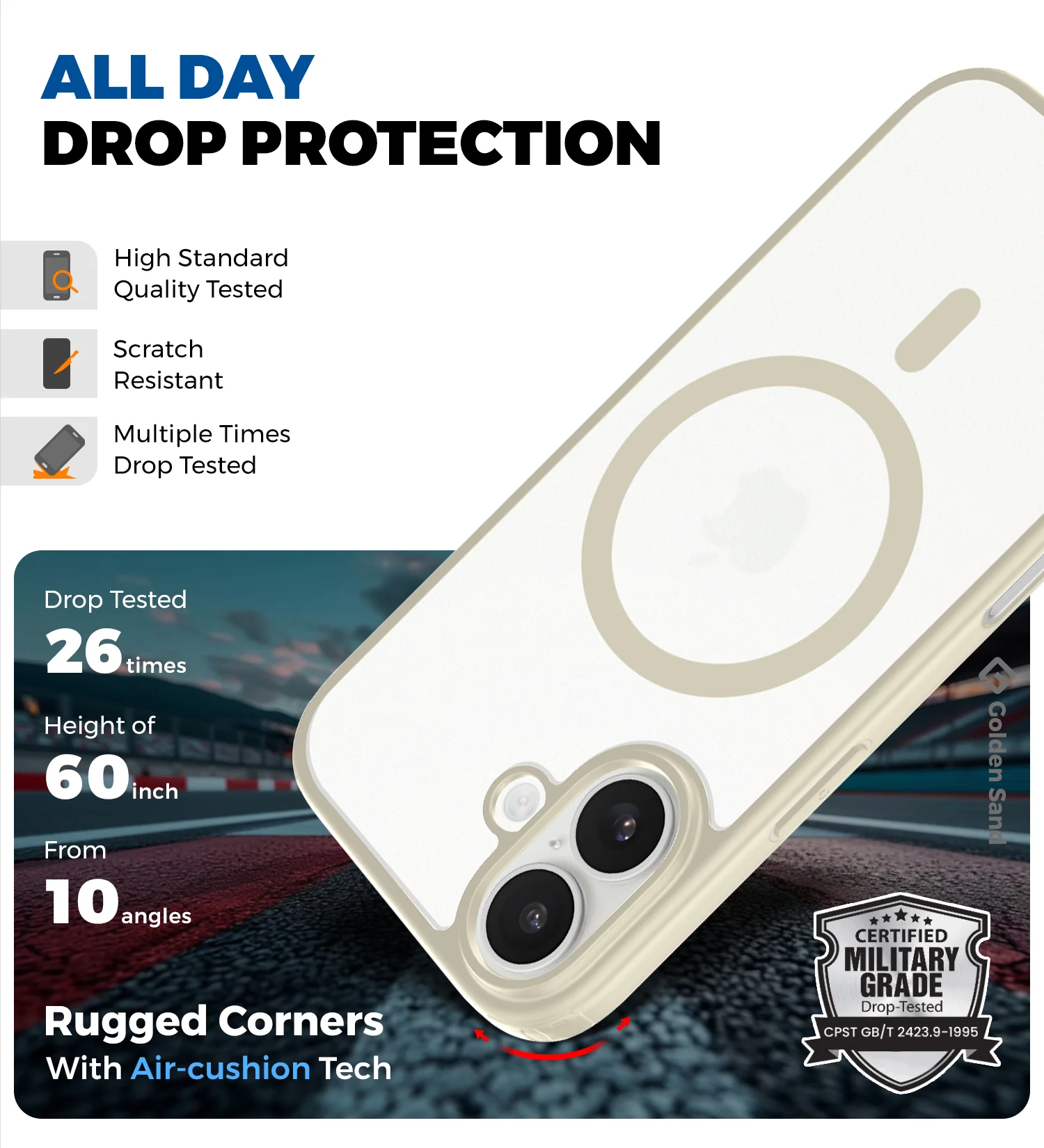 Apple iPhone 17 5G (6.3 inch) Back Cover | Rugged Frosted MagSnap Series, Cloud White - Image 4