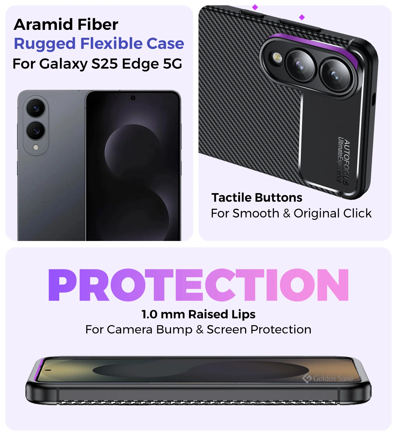 Samsung Galaxy S25 Edge 5G (6.66 inch) Back Cover | Aramid Fiber Series, Black - Image 2