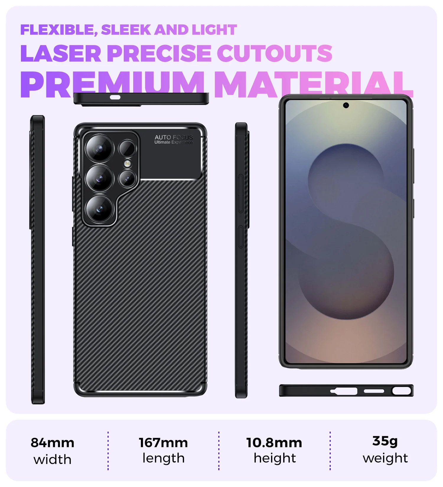 Samsung Galaxy S25 Ultra 5G (6.9 inch) Back Cover | Aramid Fiber Series, Black - Image 6