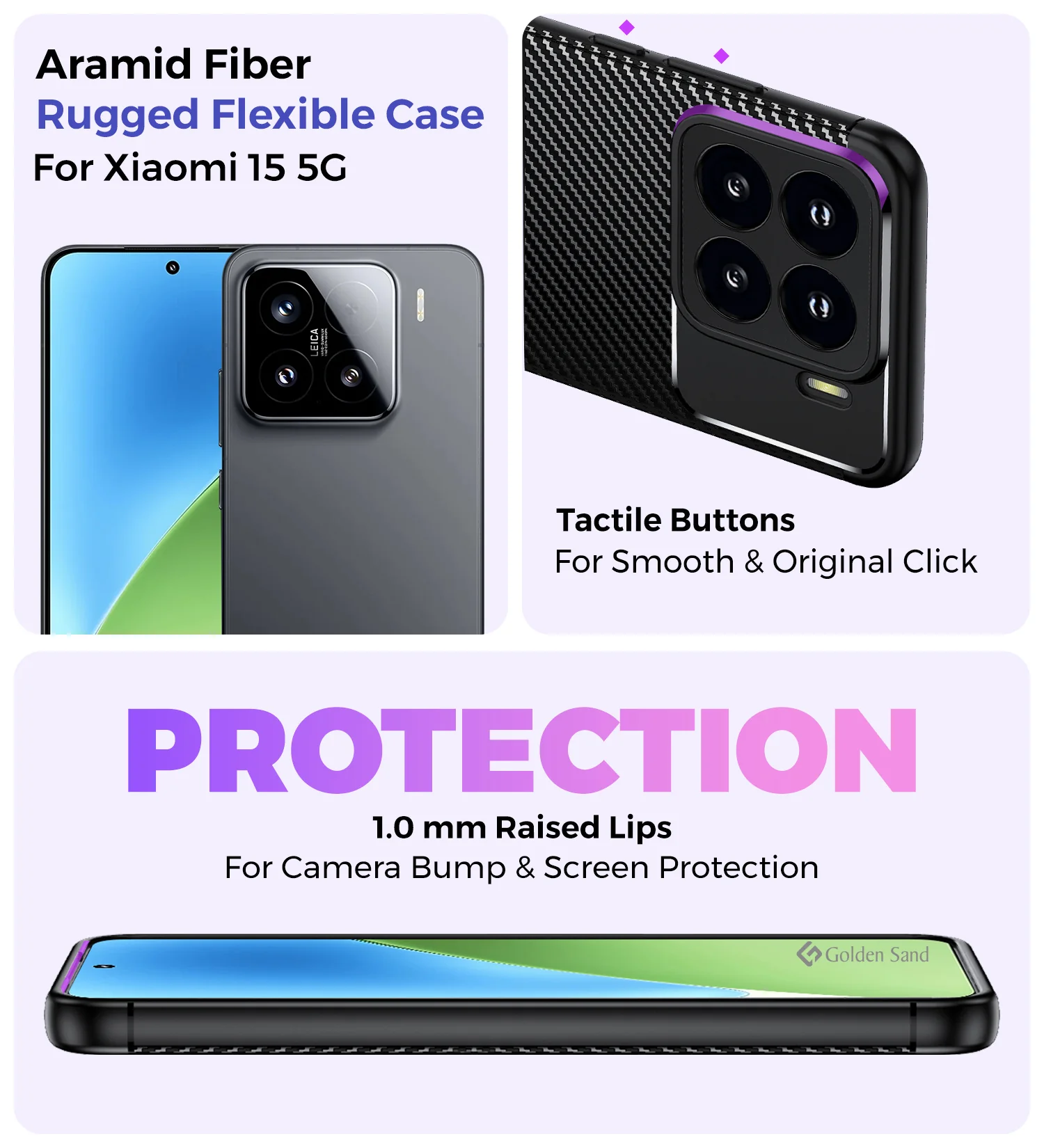Xiaomi 15 5G (6.36 inch) Back Cover | Aramid Fiber Series, Black - Image 2