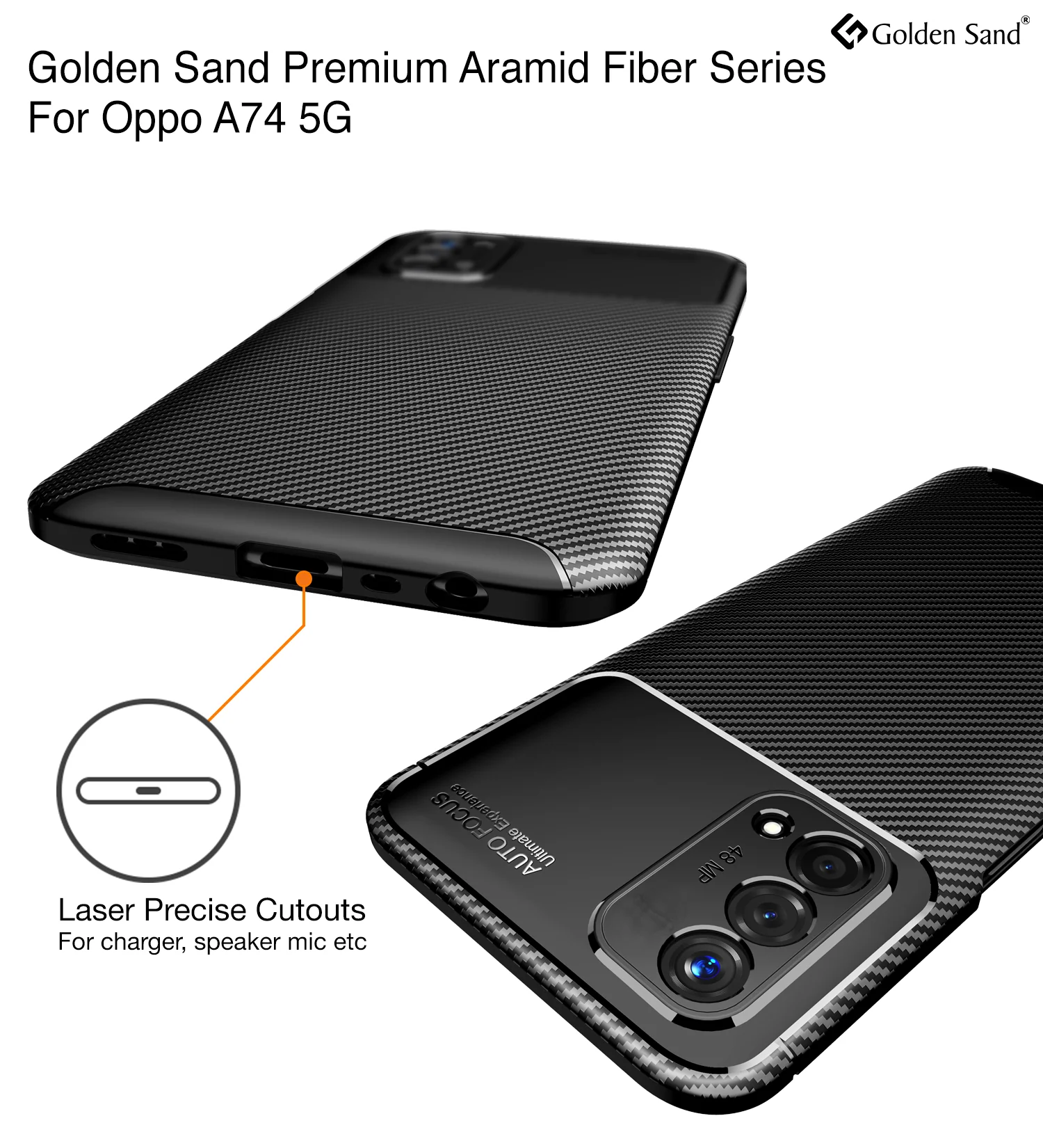 Oppo A74 5G (6.5 inch) Back Cover | Aramid Fiber Series, Black - Image 2