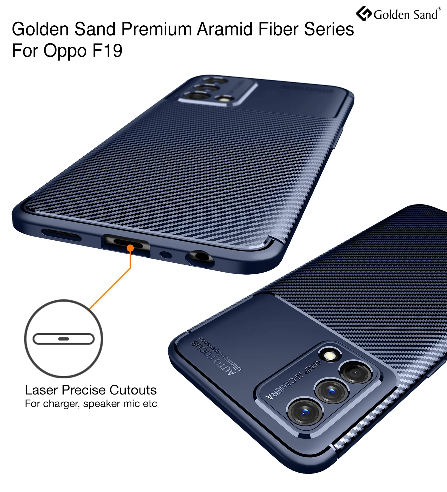 Oppo F19s, Oppo F19 (6.43 inch) Back Cover | Aramid Fiber Series, Blue - Image 2