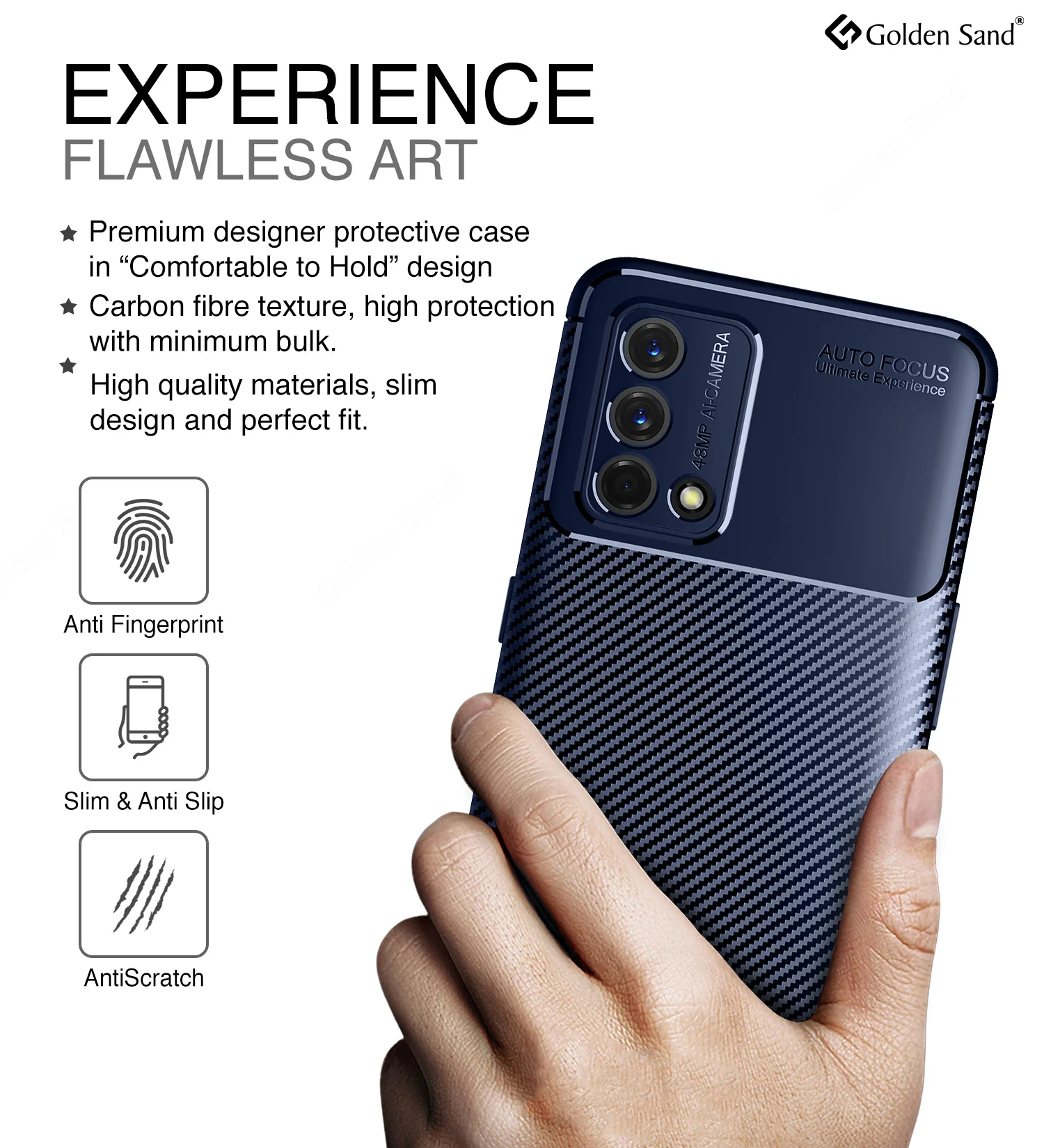 Oppo F19s, Oppo F19 (6.43 inch) Back Cover | Aramid Fiber Series, Blue - Image 4