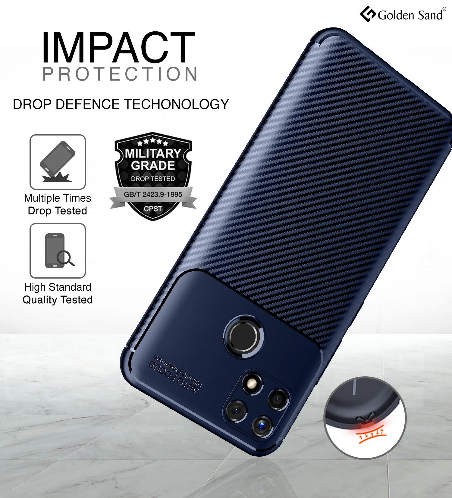 Realme Narzo 30A, Realme C25, Realme C25s (6.5 inch) Back Cover | Aramid Fiber Series, Blue - Image 3