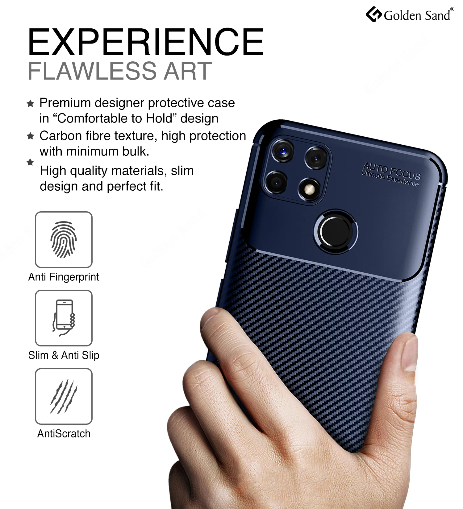 Realme Narzo 30A, Realme C25, Realme C25s (6.5 inch) Back Cover | Aramid Fiber Series, Blue - Image 4