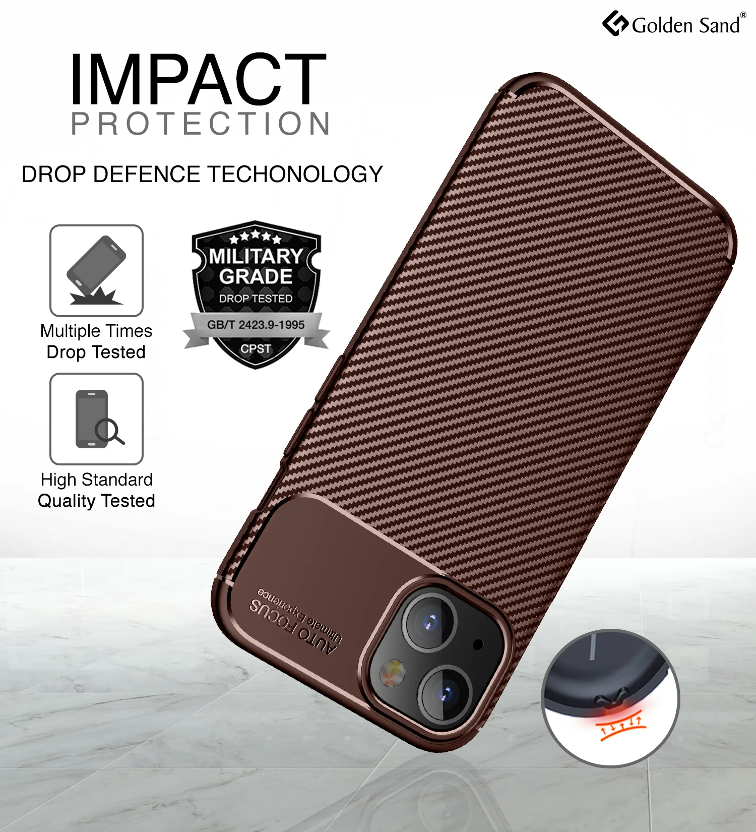 Apple iPhone 13 Mini (5.4 inch) Back Cover | Aramid Fiber Series, Brown - Image 3