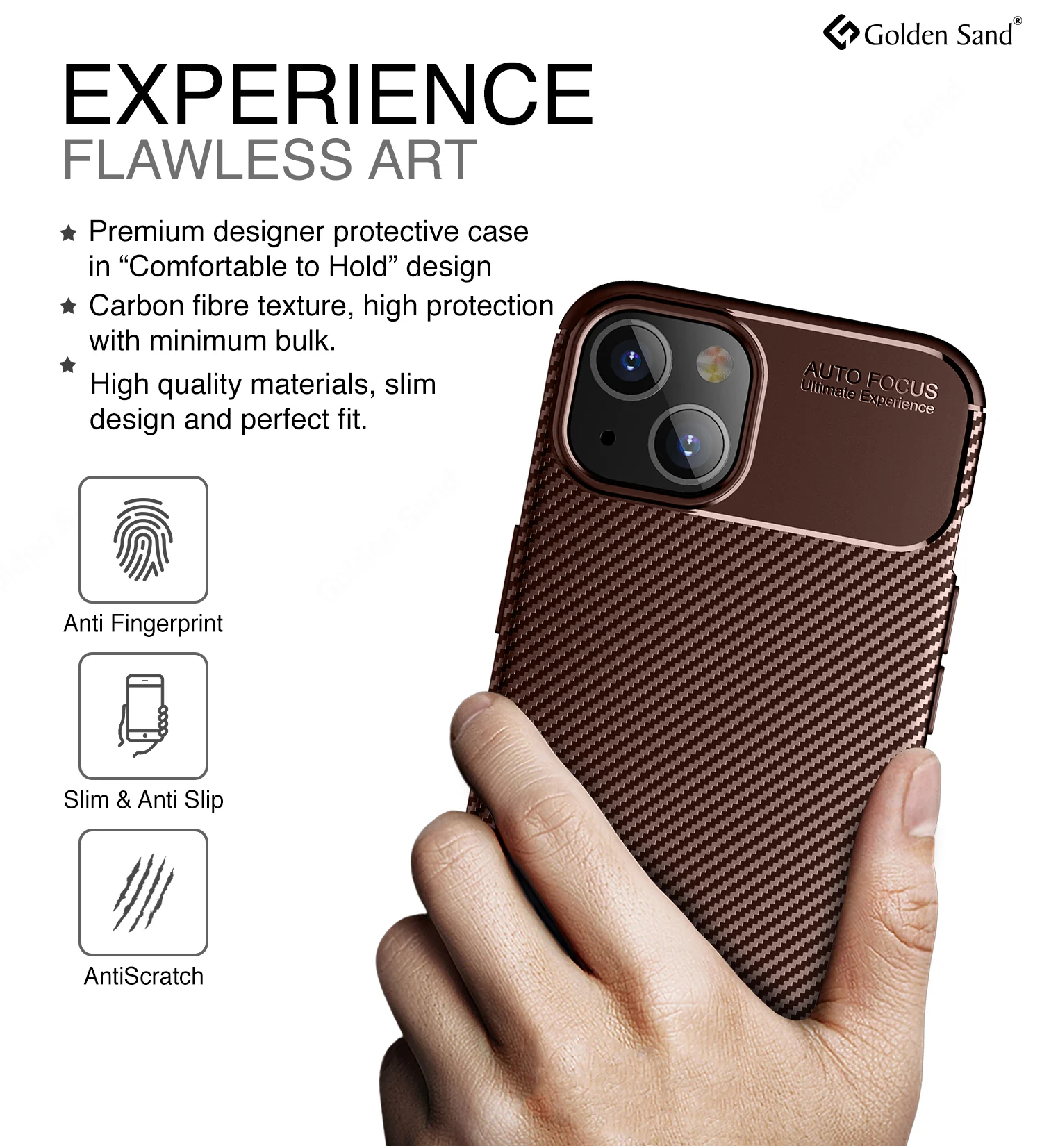 Apple iPhone 13 Mini (5.4 inch) Back Cover | Aramid Fiber Series, Brown - Image 4