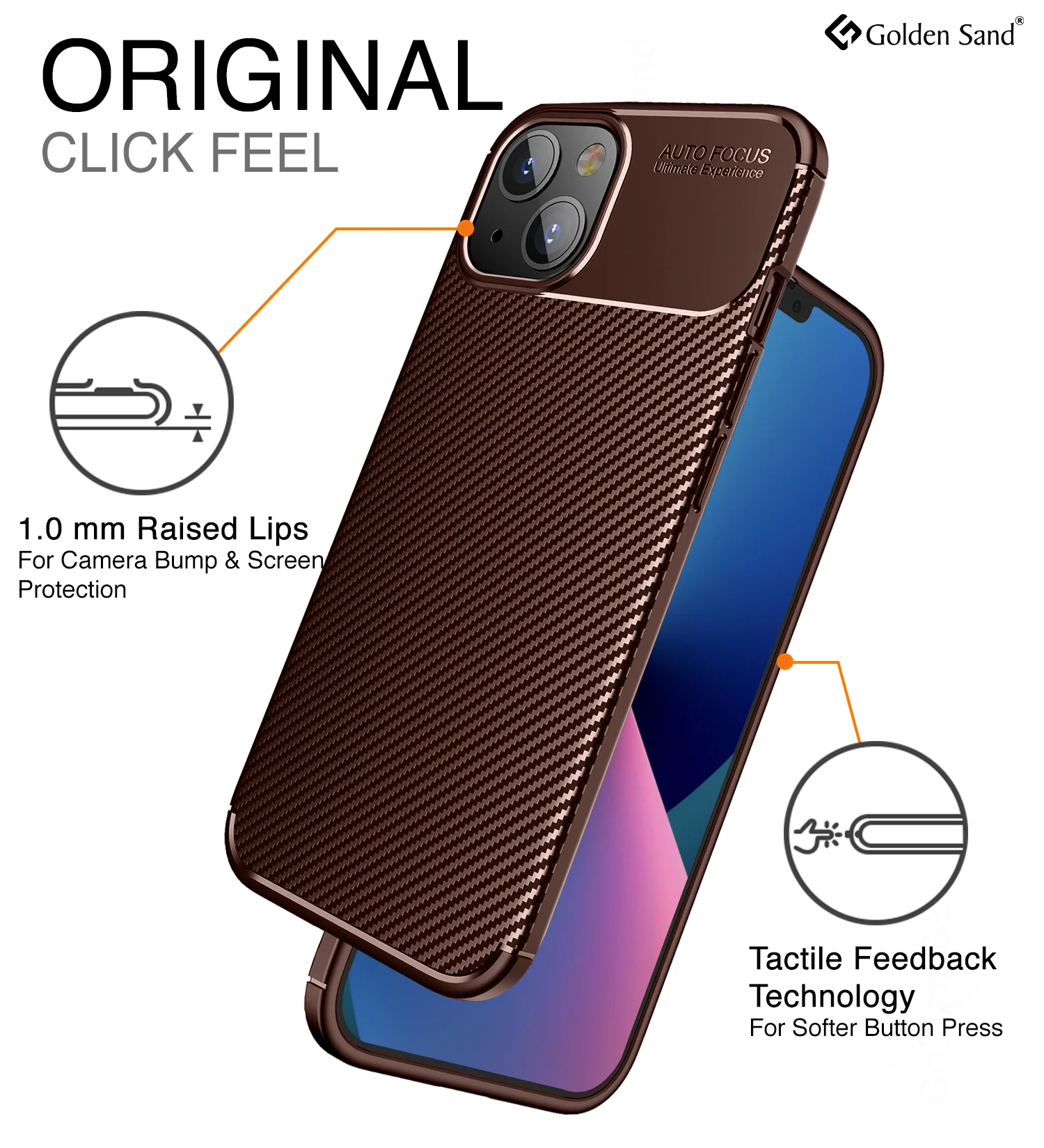 Apple iPhone 13 Mini (5.4 inch) Back Cover | Aramid Fiber Series, Brown - Image 5