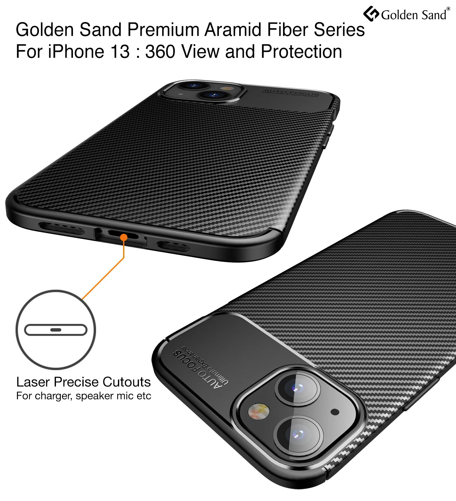 Apple iPhone 13 (6.1 inch) Back Cover | Aramid Fiber Series, Black - Image 2