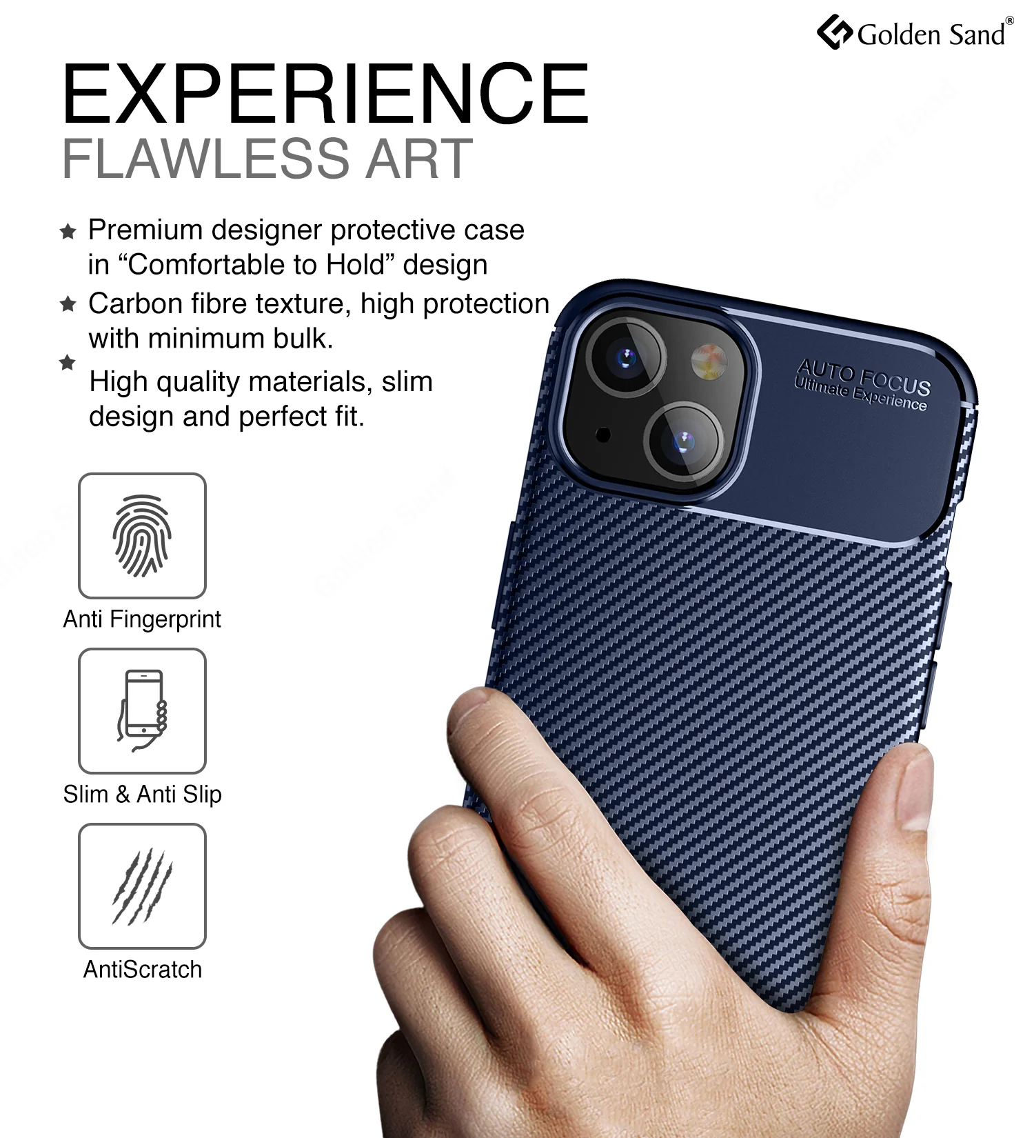 Apple iPhone 13 (6.1 inch) Back Cover | Aramid Fiber Series, Blue - Image 4