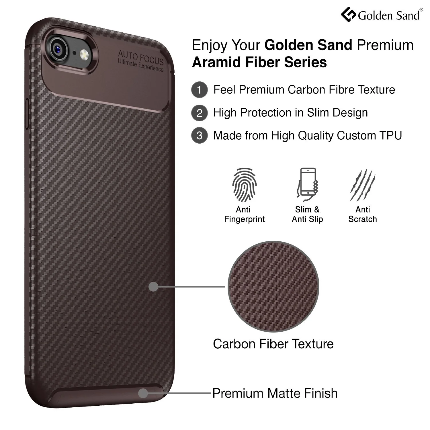 Apple iPhone SE 3, Apple iPhone 7,8, SE 2020 (4.7 inch) Back Cover | Aramid Fiber Series, brown - Image 2