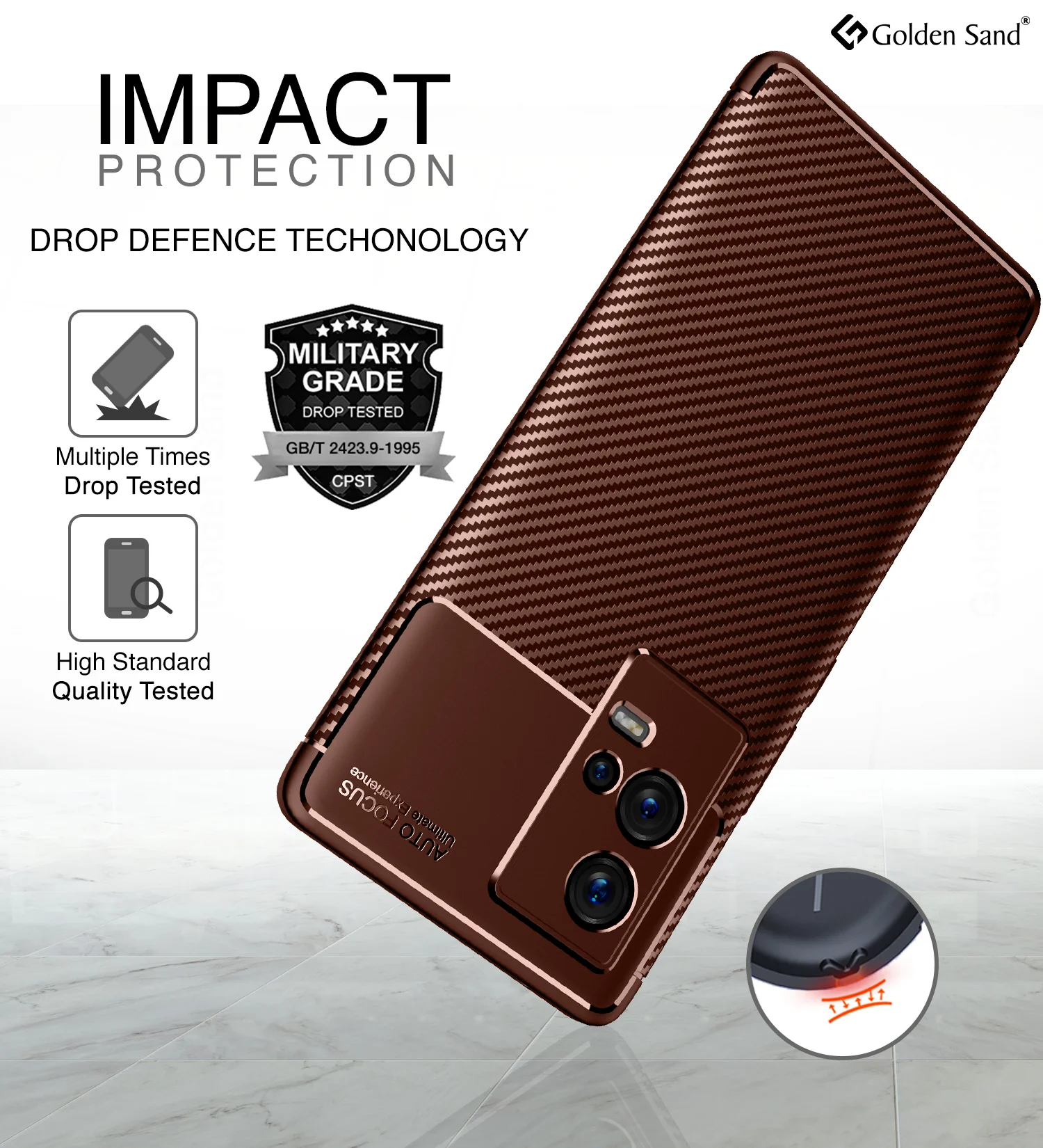 iQOO 9 5G (6.56 inch) Back Cover | Aramid Fiber Series, Brown - Image 3