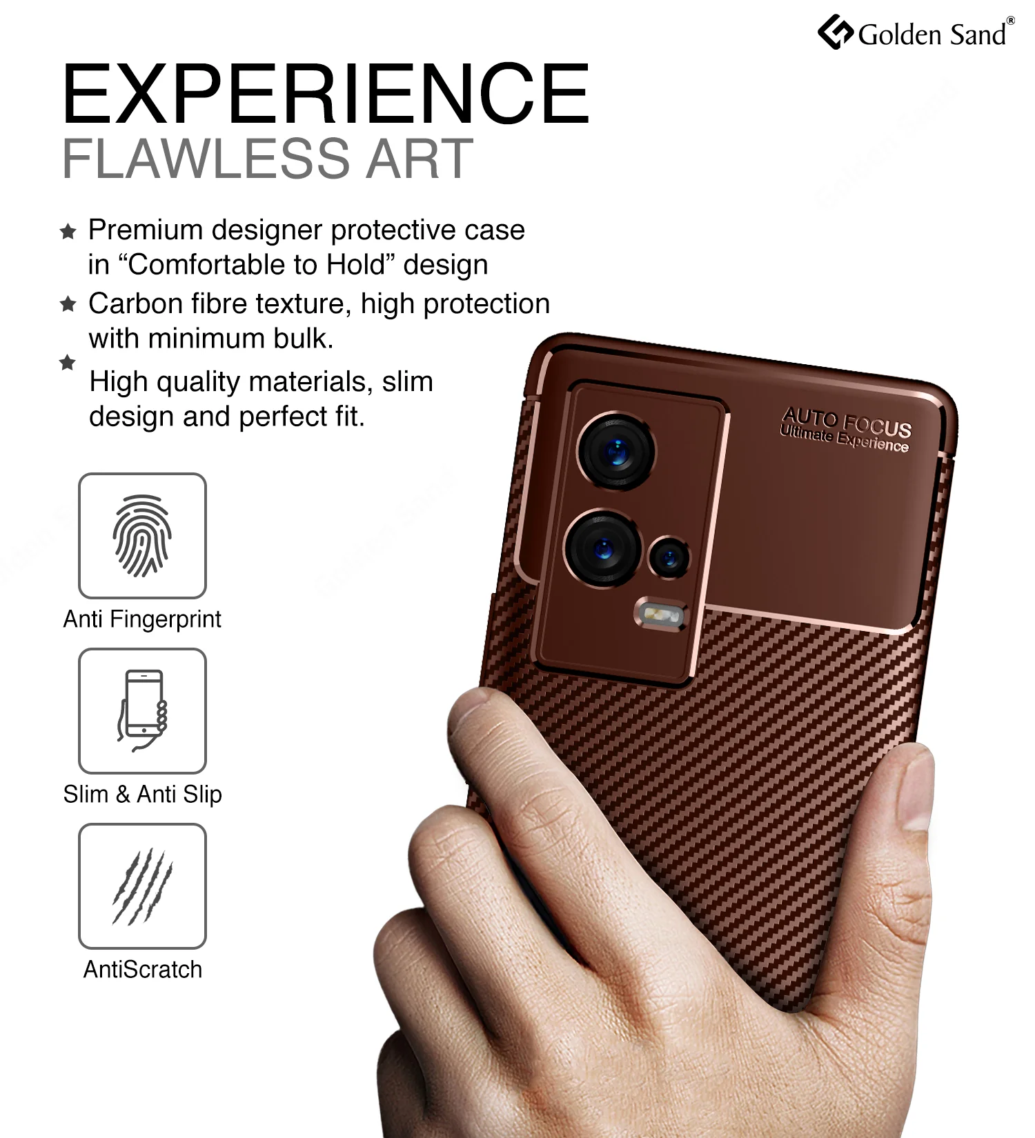 iQOO 9 5G (6.56 inch) Back Cover | Aramid Fiber Series, Brown - Image 4