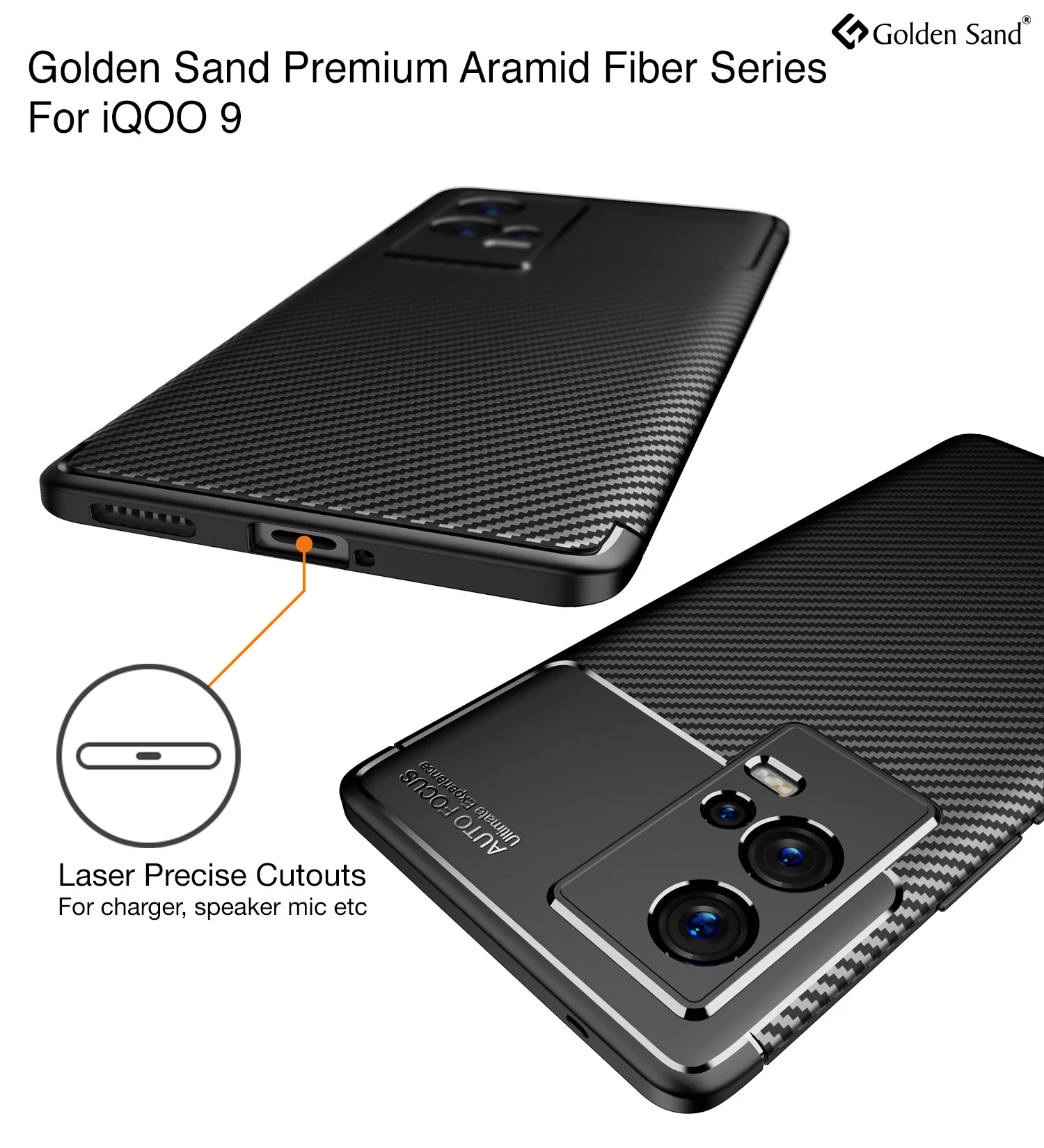 iQOO 9 5G (6.56 inch) Back Cover | Aramid Fiber Series, Black - Image 2