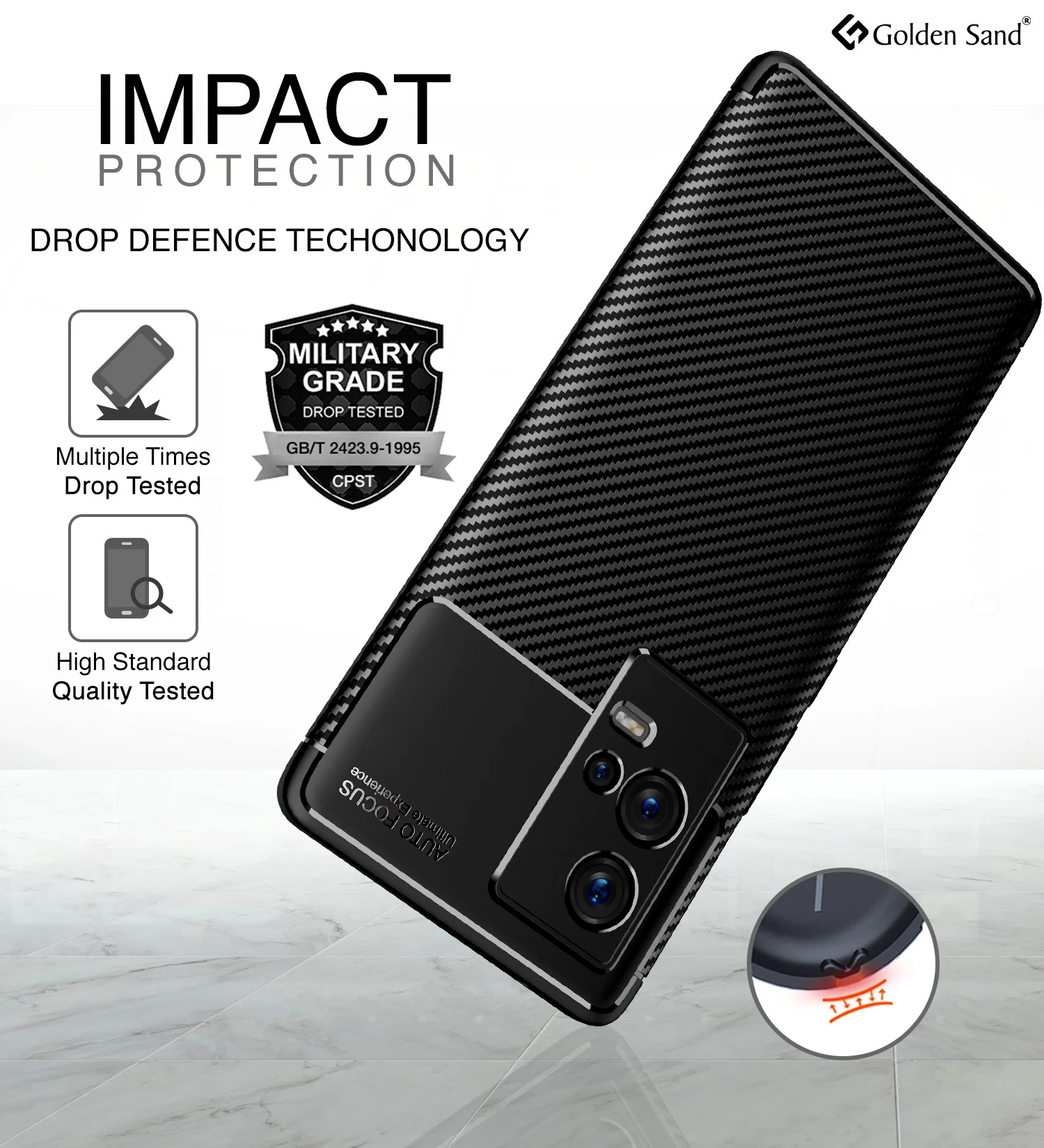 iQOO 9 5G (6.56 inch) Back Cover | Aramid Fiber Series, Black - Image 3