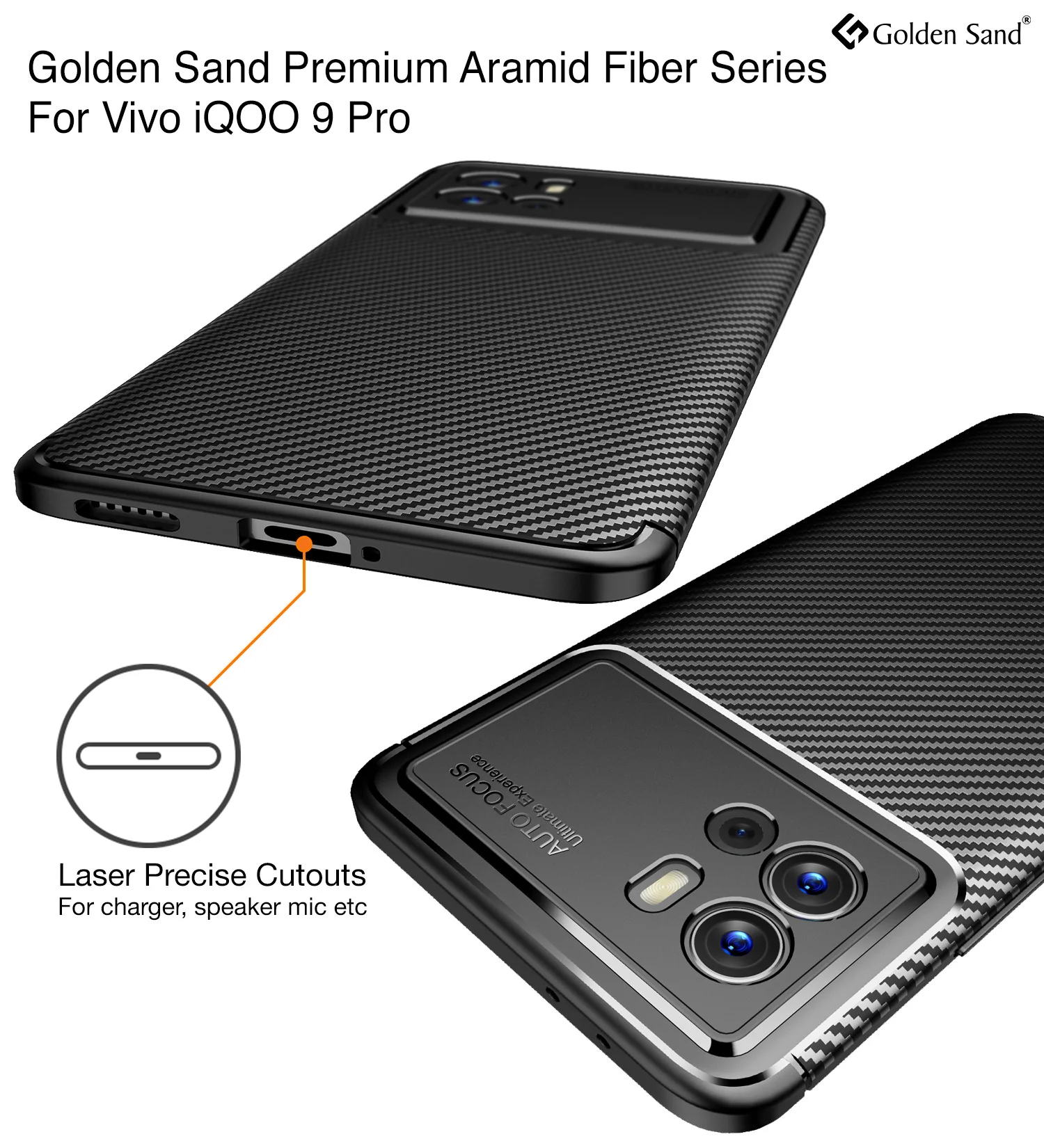 iQOO 9 Pro 5G (6.78 inch) Back Cover | Aramid Fiber Series, Black - Image 2