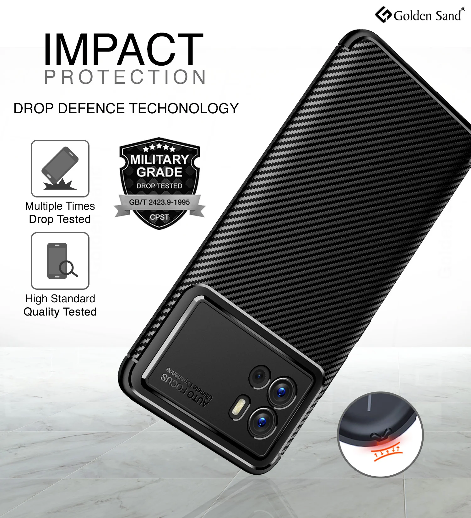 iQOO 9 Pro 5G (6.78 inch) Back Cover | Aramid Fiber Series, Black - Image 3