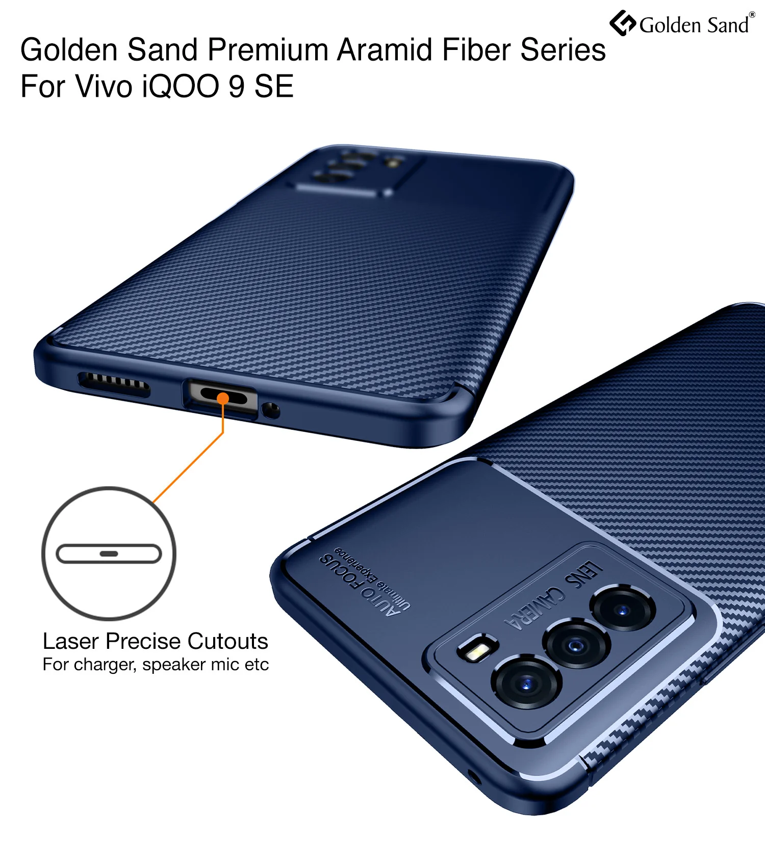 iQOO 9 SE 5G (6.62 inch) Back Cover | Aramid Fiber Series, Blue - Image 2