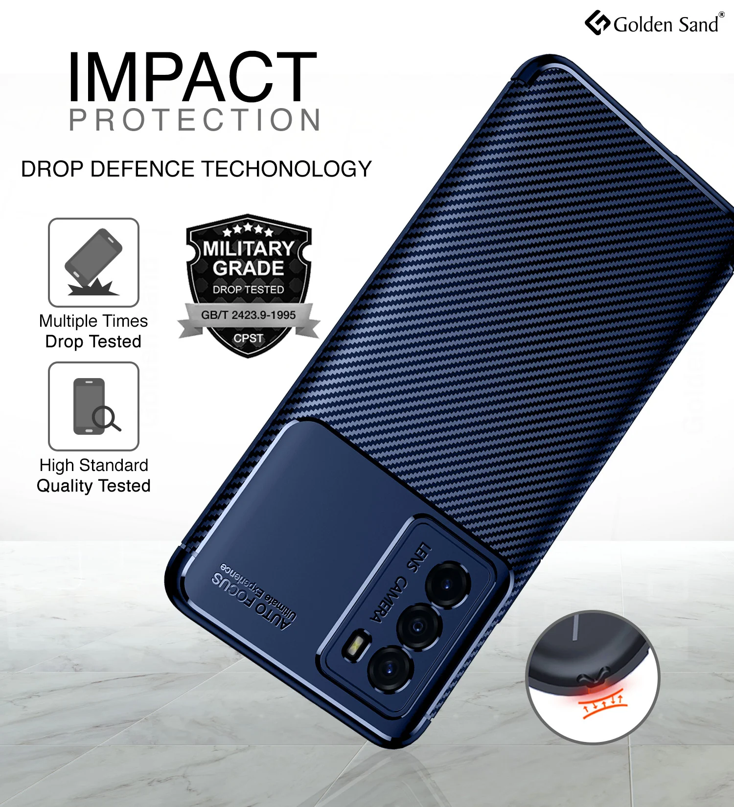 iQOO 9 SE 5G (6.62 inch) Back Cover | Aramid Fiber Series, Blue - Image 3