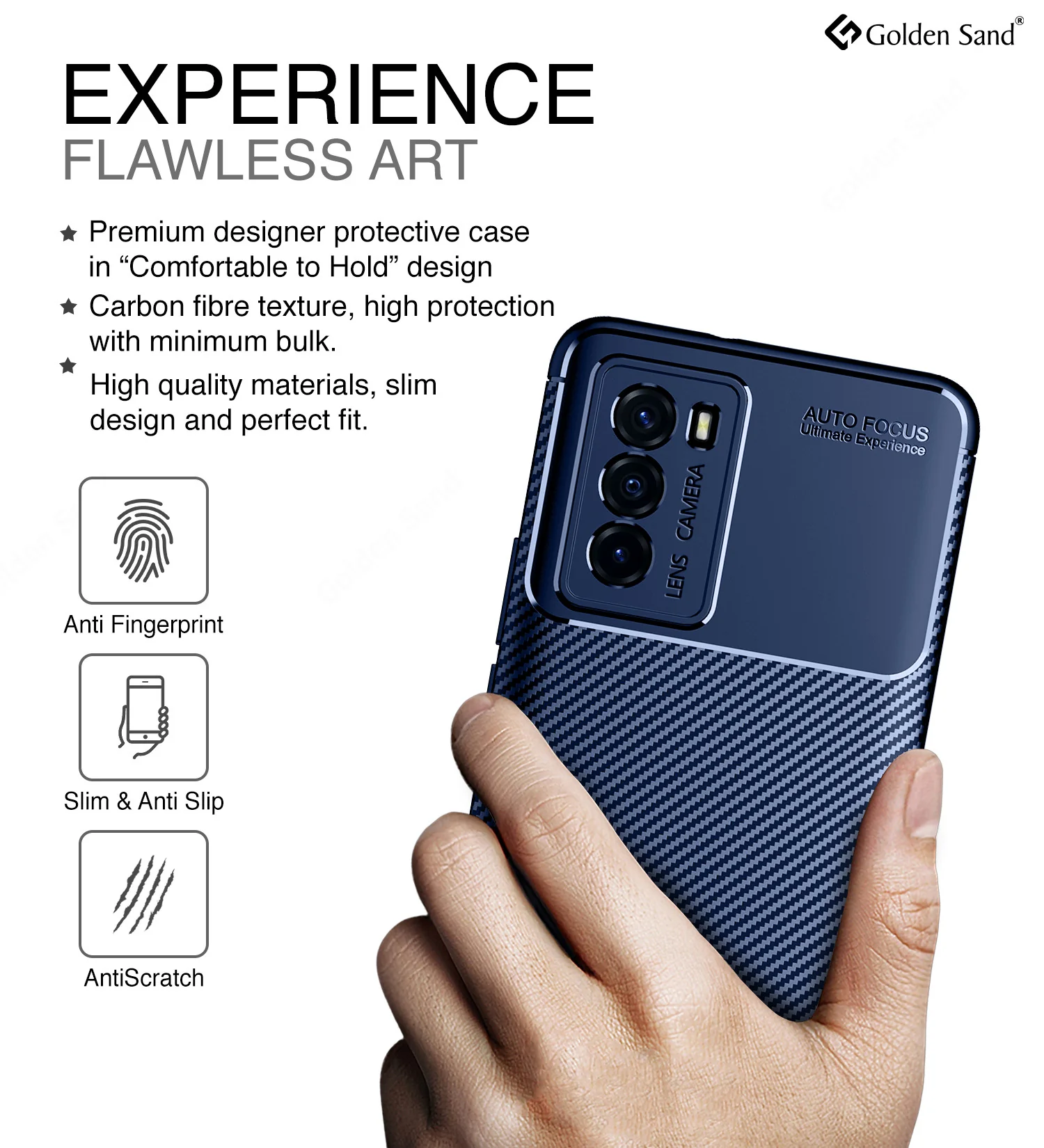 iQOO 9 SE 5G (6.62 inch) Back Cover | Aramid Fiber Series, Blue - Image 4