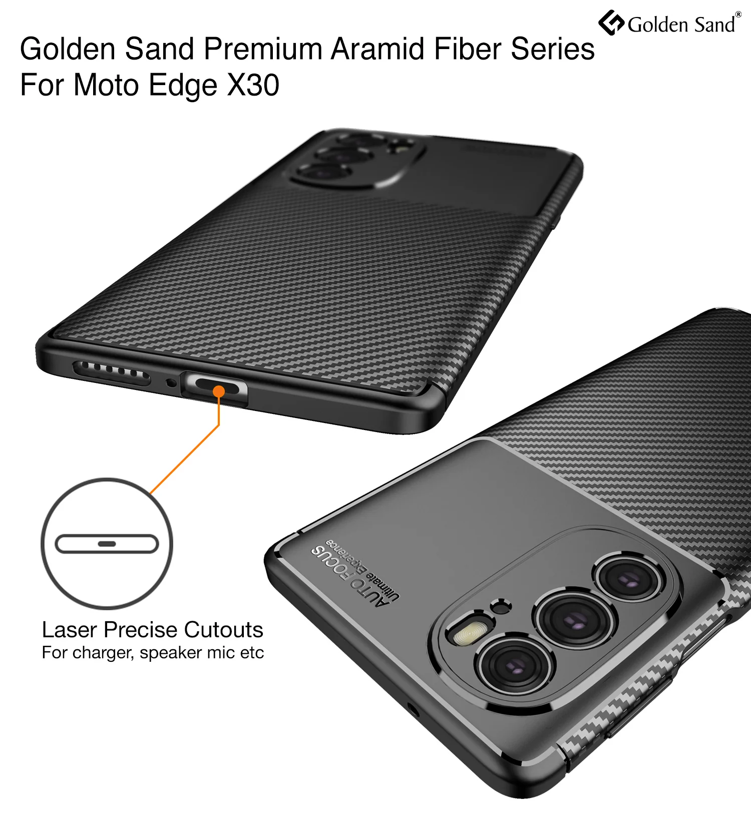 Motorola Edge X30, Motorola Edge 30 Pro (6.7 inch) Back Cover | Aramid Fiber Series, Black - Image 2