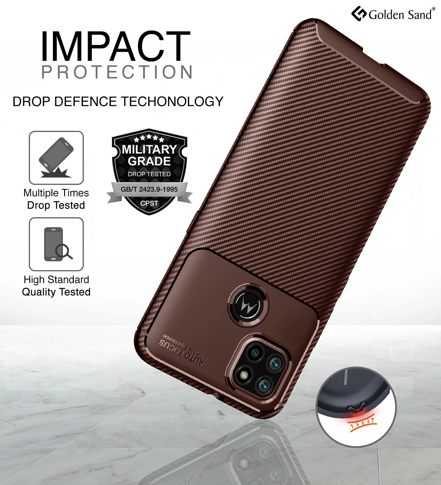 Motorola G9 Power () Back Cover | Aramid Fiber Series, Brown - Image 3