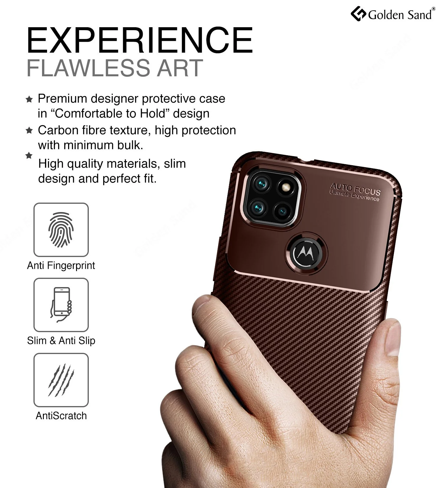 Motorola G9 Power () Back Cover | Aramid Fiber Series, Brown - Image 4
