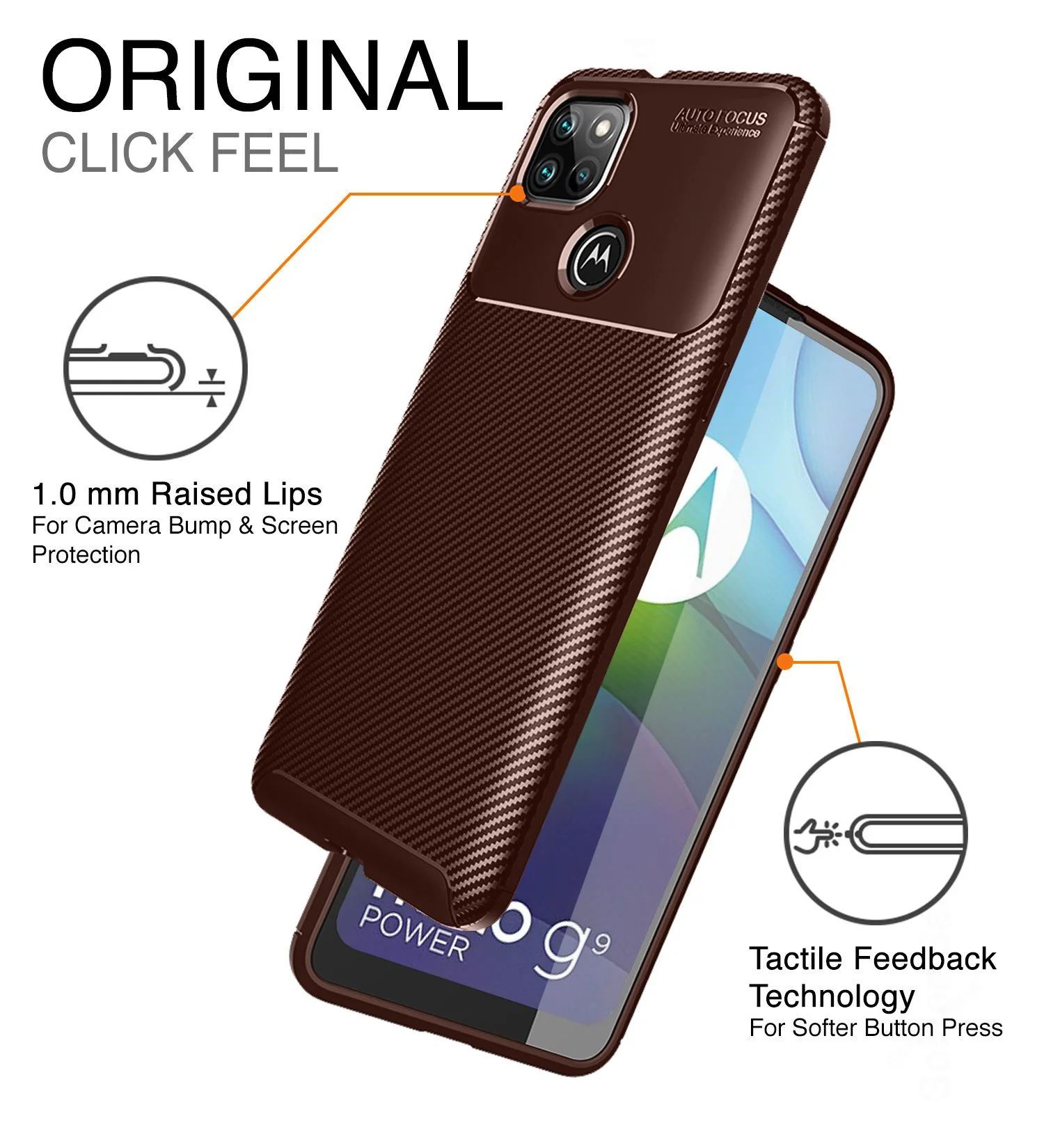Motorola G9 Power () Back Cover | Aramid Fiber Series, Brown - Image 5