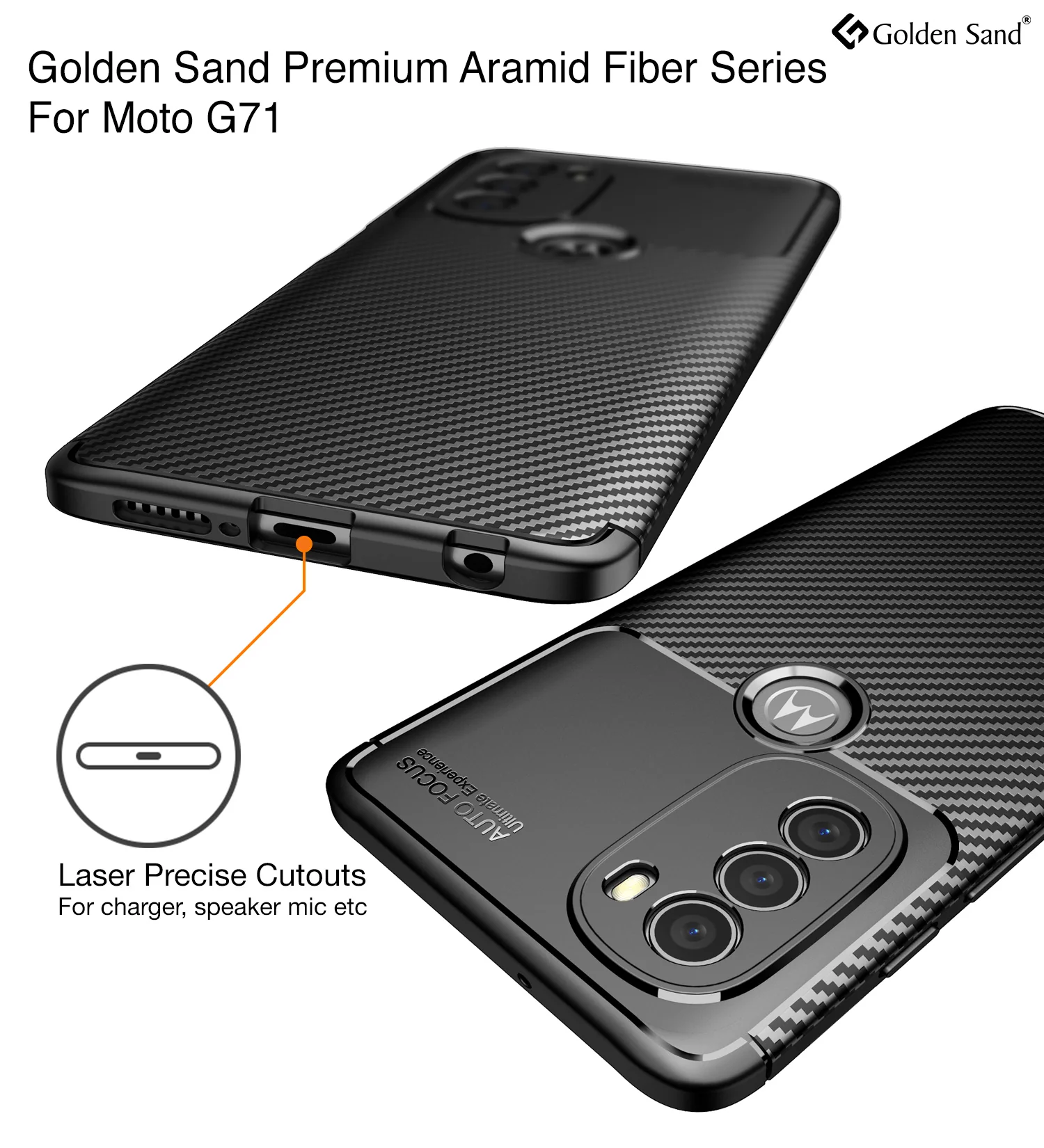 Motorola Moto G71 5G (6.4 inch) Back Cover | Aramid Fiber Series, Black - Image 2