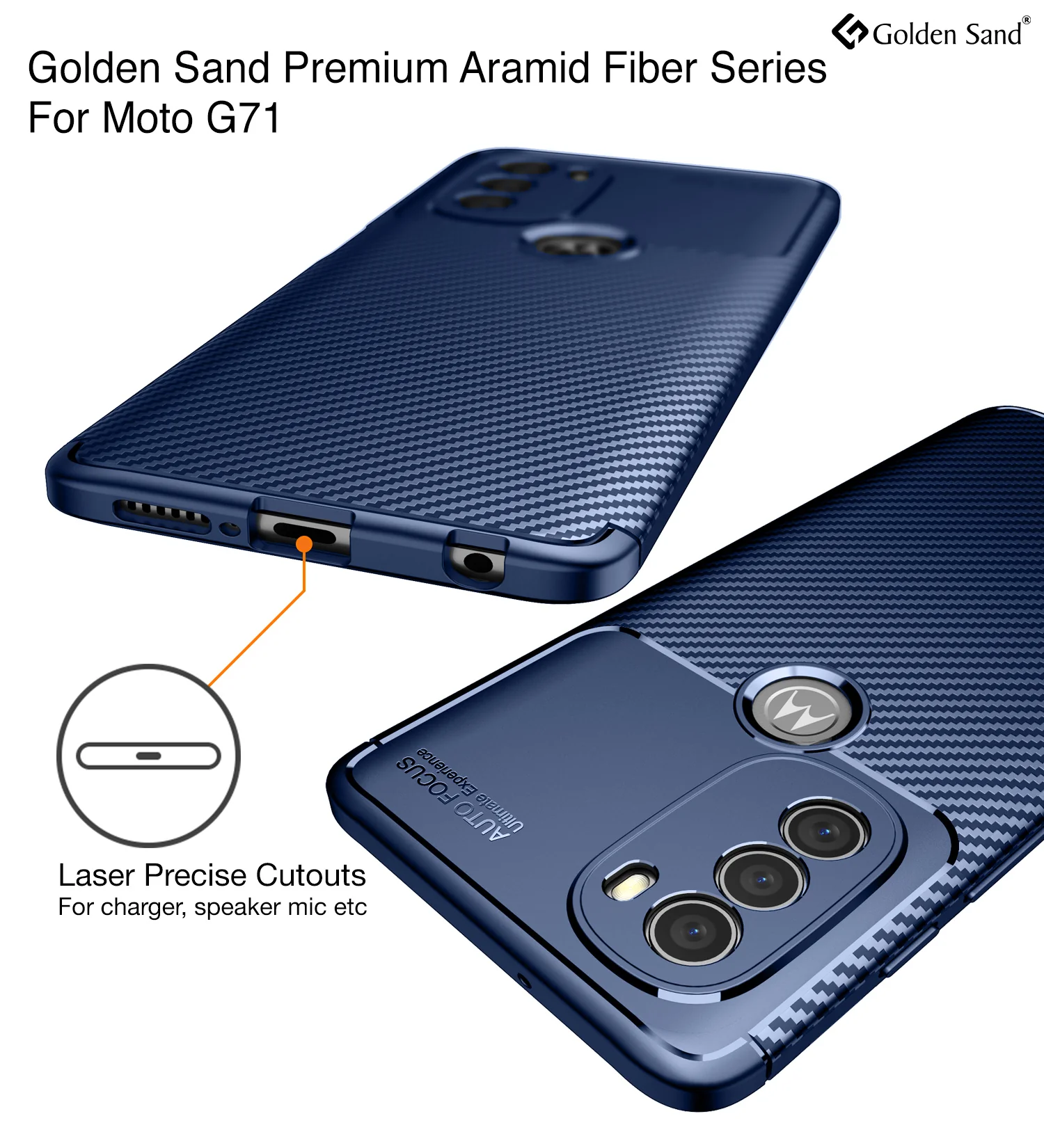 Motorola Moto G71 5G (6.4 inch) Back Cover | Aramid Fiber Series, Blue - Image 2