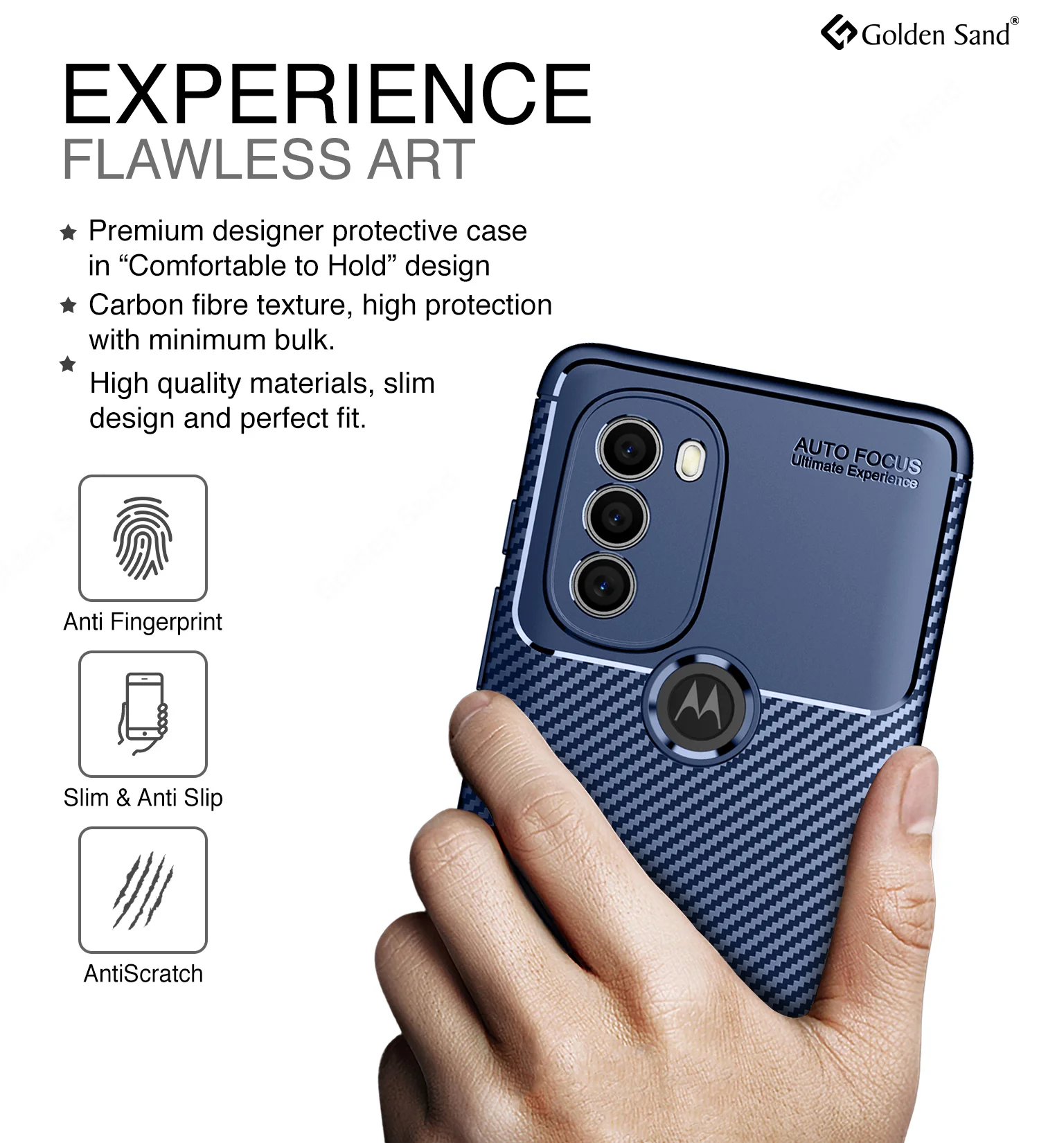 Motorola Moto G71 5G (6.4 inch) Back Cover | Aramid Fiber Series, Blue - Image 4