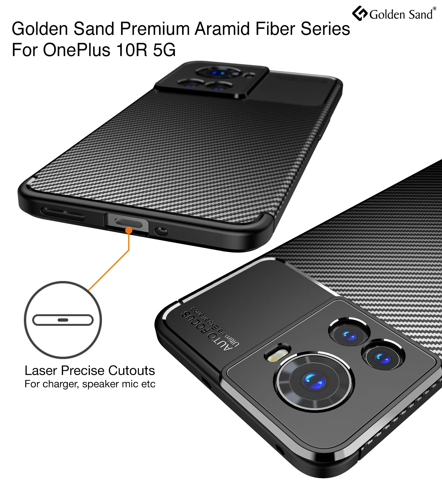 OnePlus 10R 5G Prime Blue Edition, OnePlus 10R (6.7 inch) Back Cover | Aramid Fiber Series, Black - Image 2