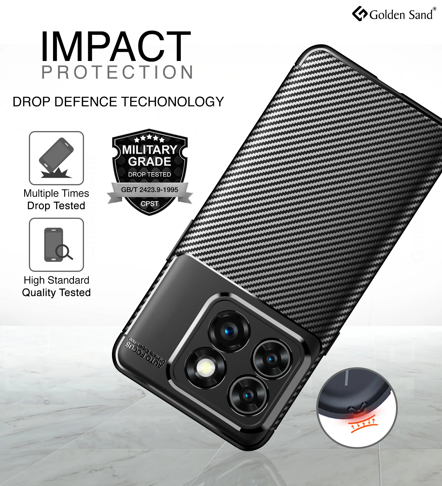 OnePlus 10T 5G (6.7 inch) Back Cover | Aramid Fiber Series, Black - Image 3