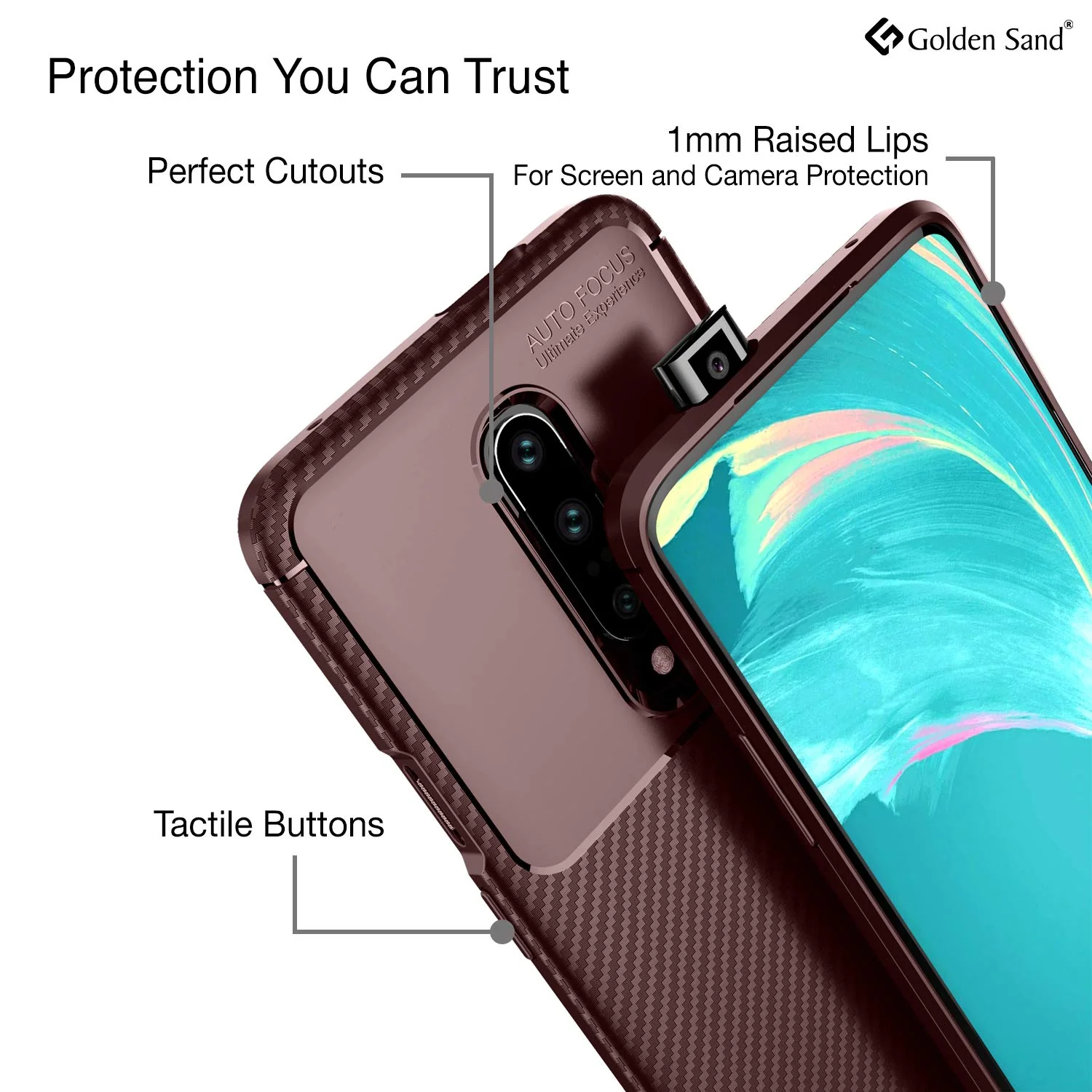 Oneplus 7 Pro (6.67 inch) Back Cover | Aramid Fiber Series, Brown - Image 3
