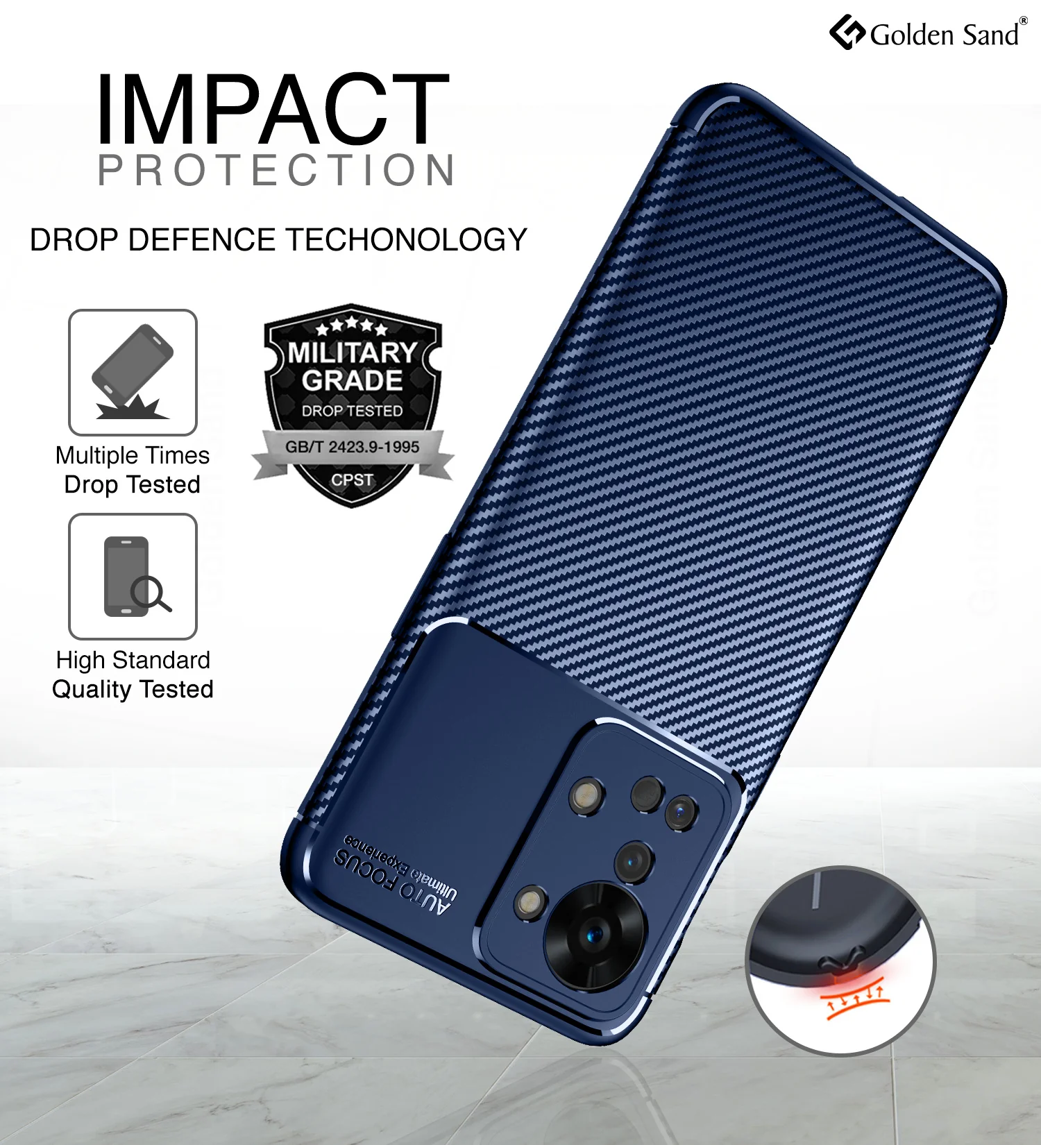 OnePlus Nord 2T (6.43 inch) Back Cover | Aramid Fiber Series, Blue - Image 3