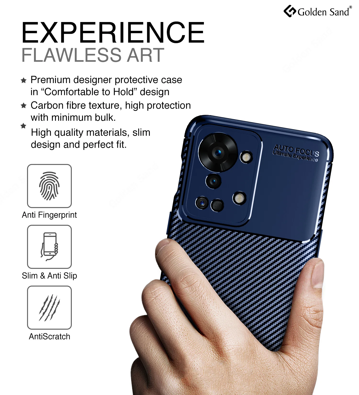 OnePlus Nord 2T (6.43 inch) Back Cover | Aramid Fiber Series, Blue - Image 4