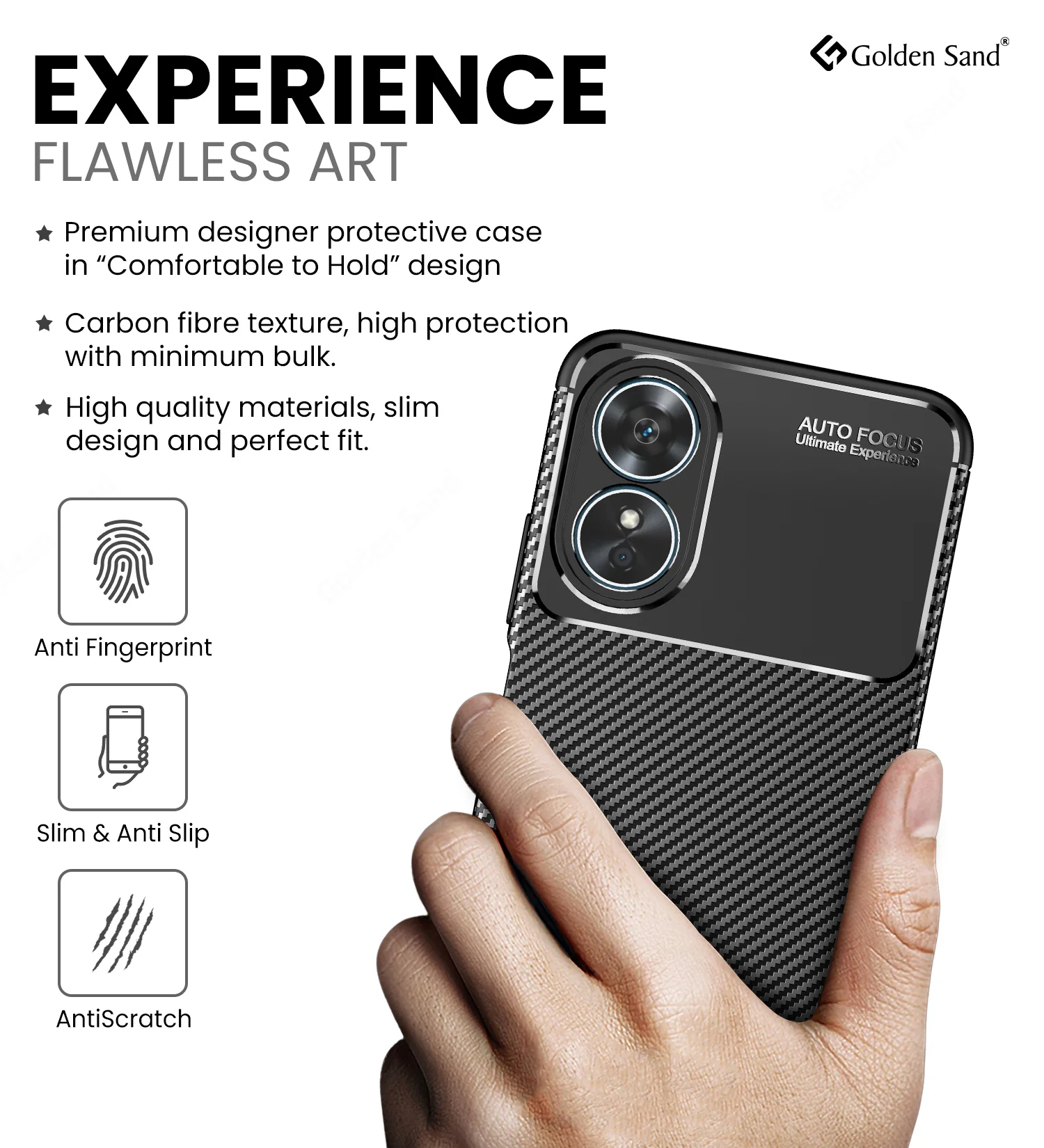 OPPO A17 4G (6.56 inch) Back Cover | Aramid Fiber Series, Black - Image 4