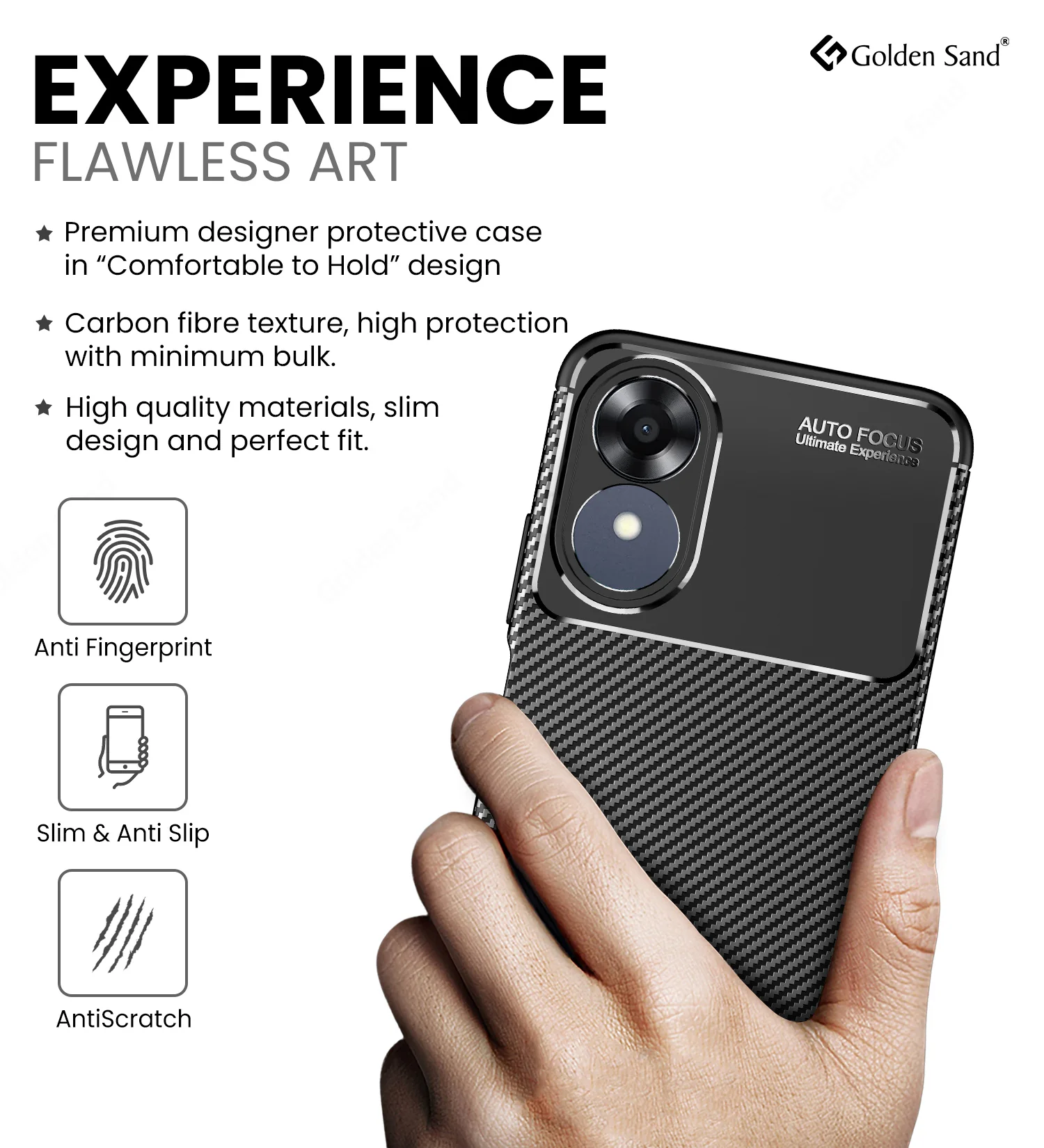 OPPO A17 4G (6.56 inch) Back Cover | Aramid Fiber Series, Black - Image 4