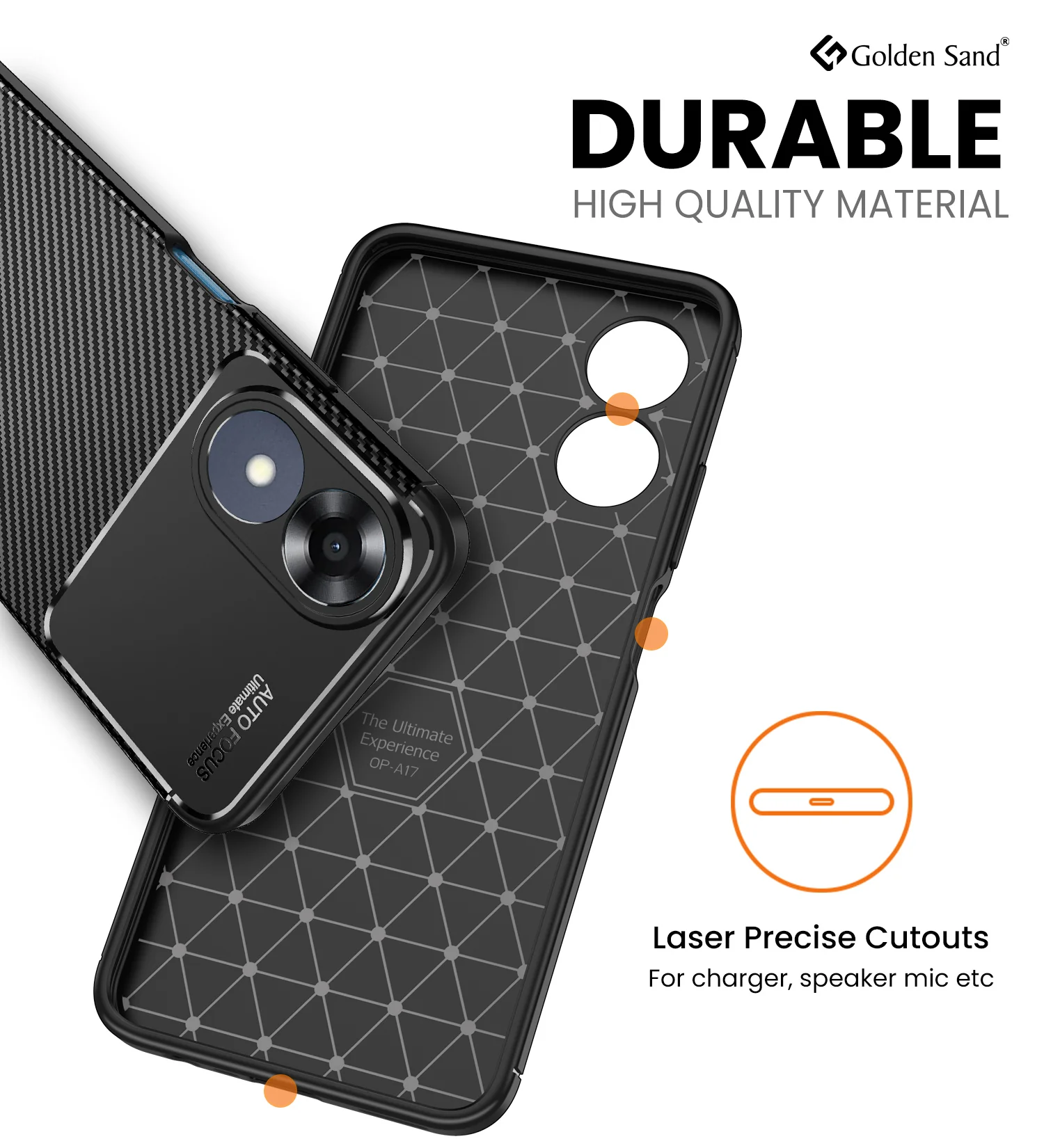 OPPO A17 4G (6.56 inch) Back Cover | Aramid Fiber Series, Black - Image 5
