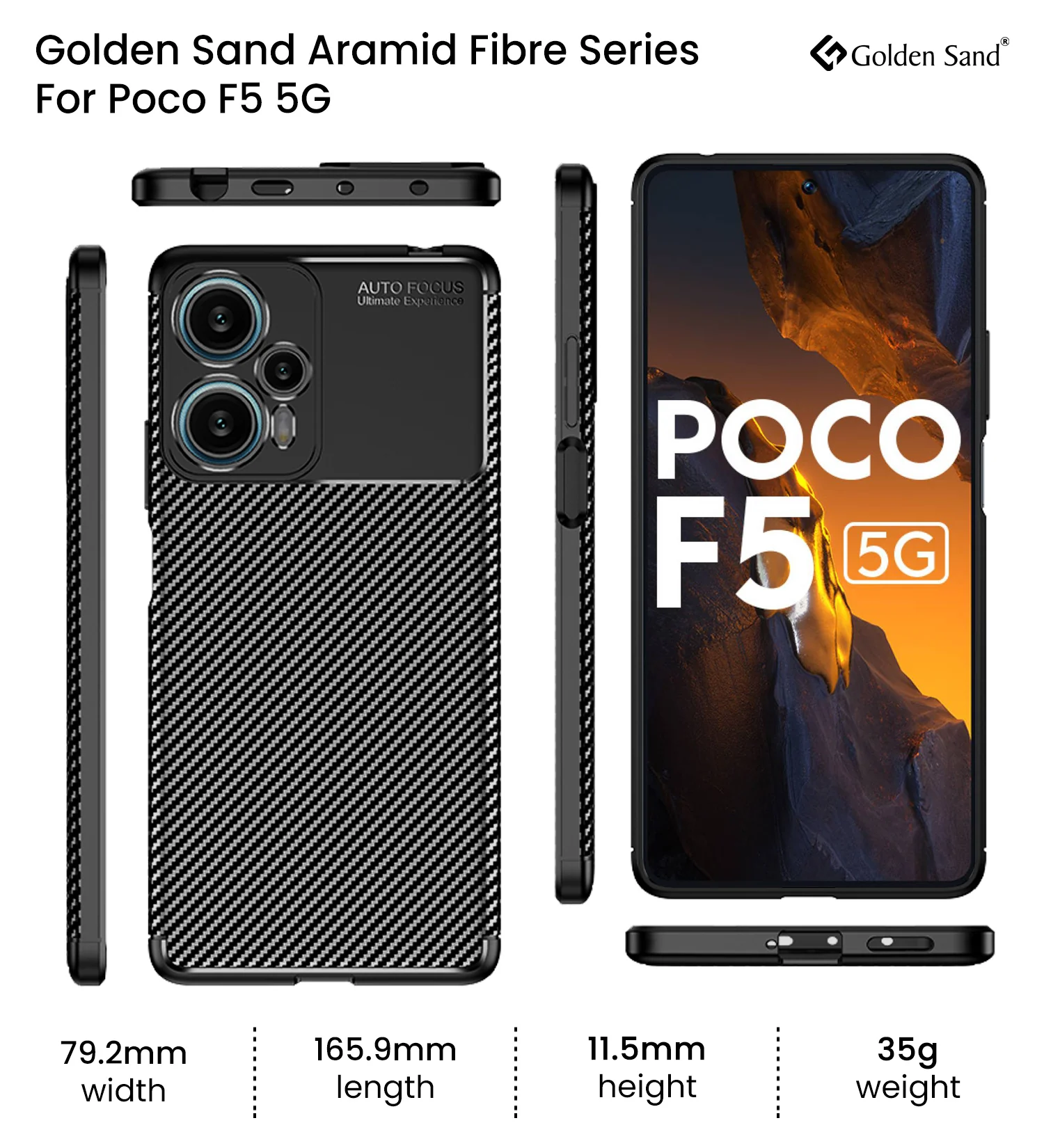 POCO F5 5G (6.67 inch) Back Cover | Aramid Fiber Series, Black - Image 6