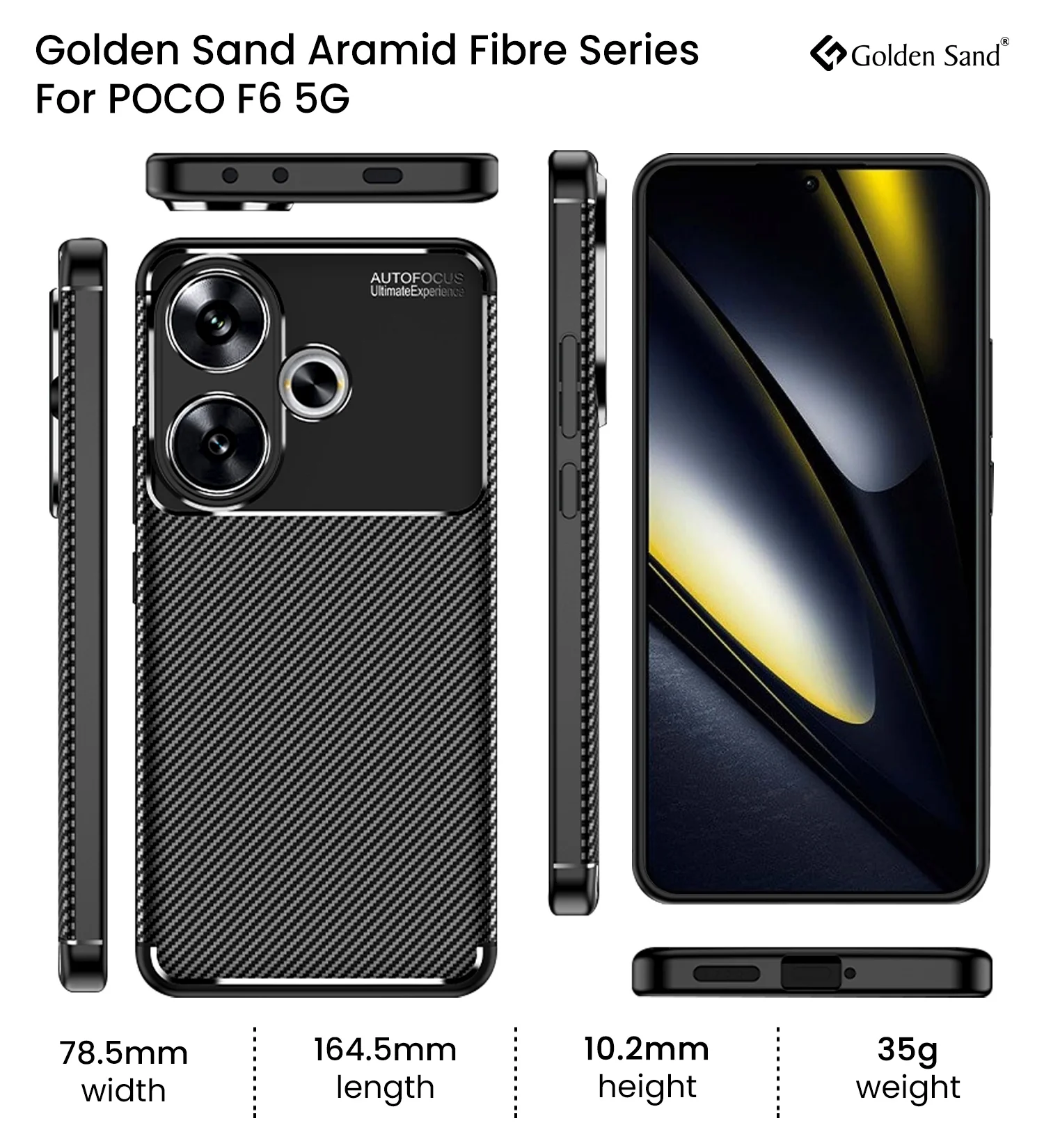 POCO F6 5G (6.67 inch) Back Cover | Aramid Fiber Series, Black - Image 6