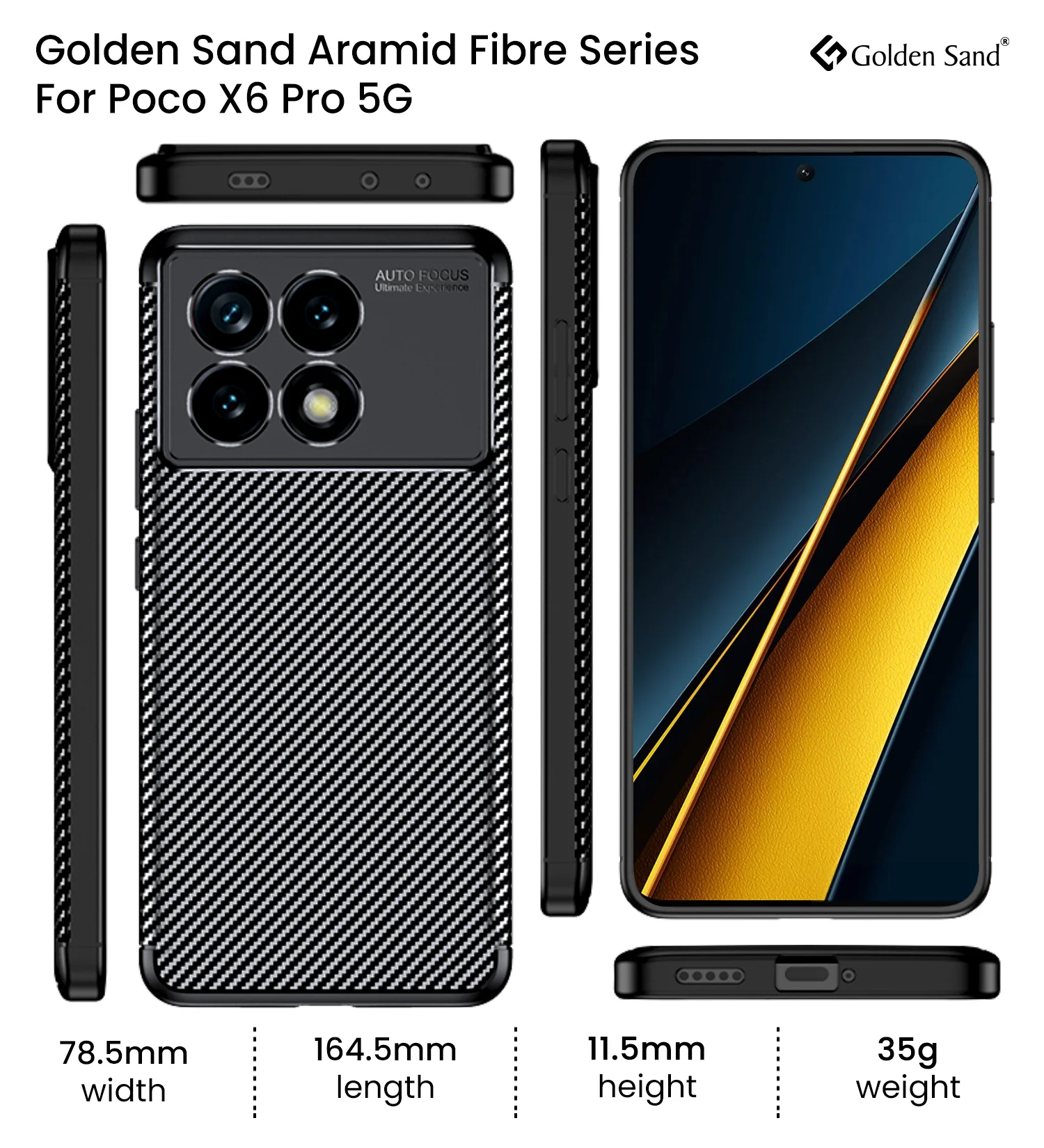 Poco X6 Pro 5G (6.67 inch) Back Cover | Aramid Fiber Series, Black - Image 7