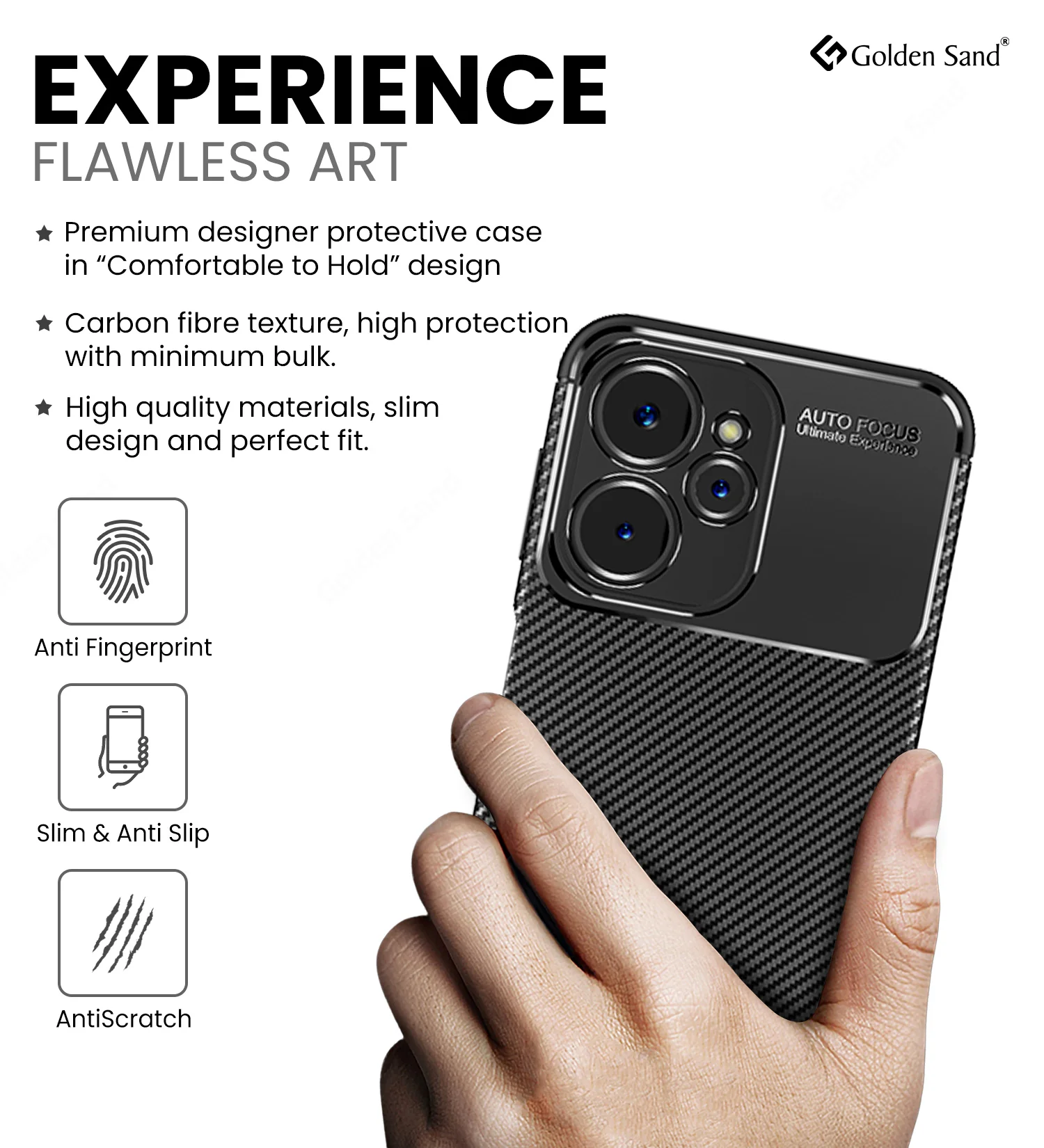 Realme 9i 5G (6.6 inch) Back Cover | Aramid Fiber Series, Black - Image 4
