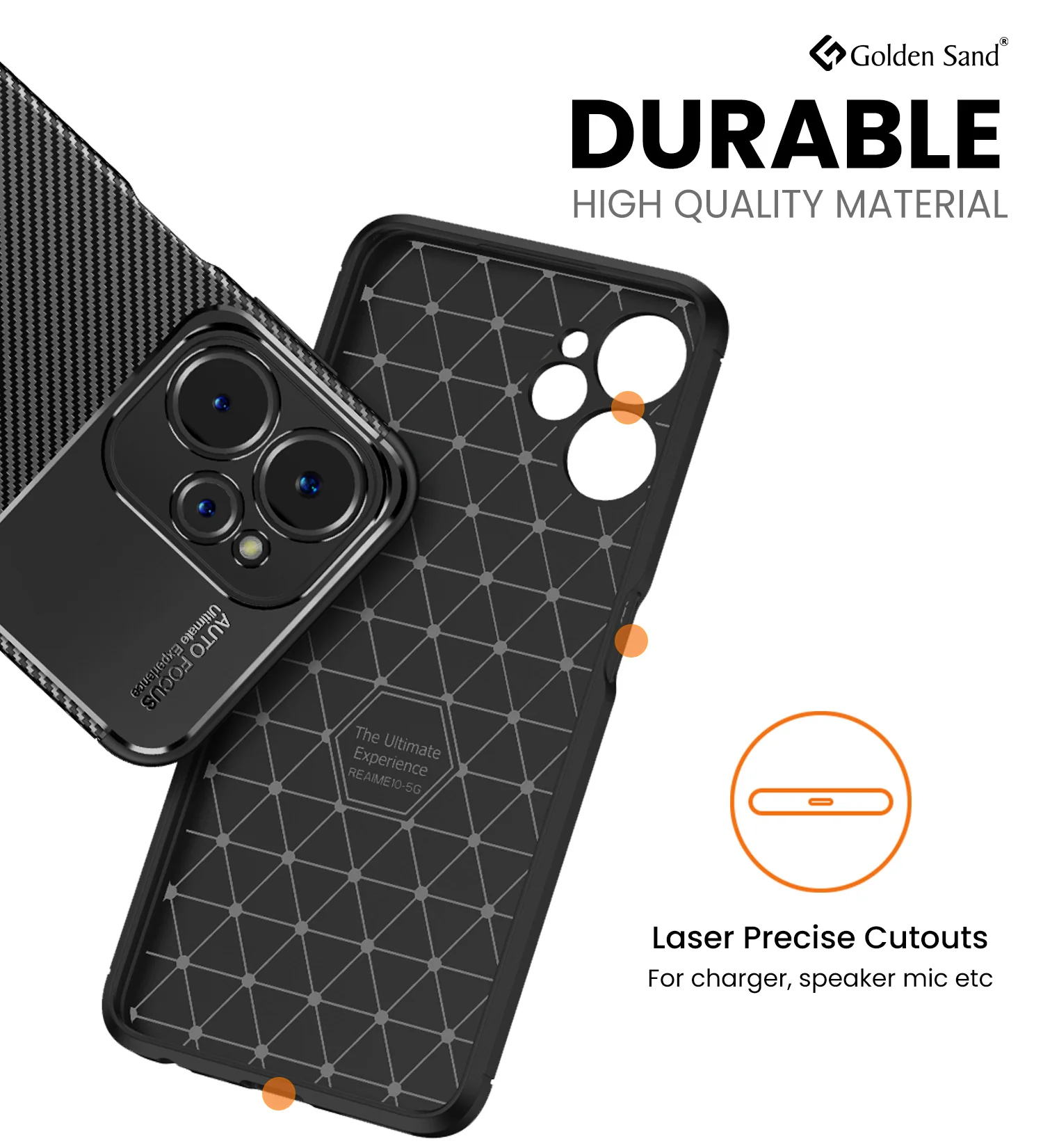 Realme 9i 5G (6.6 inch) Back Cover | Aramid Fiber Series, Black - Image 5