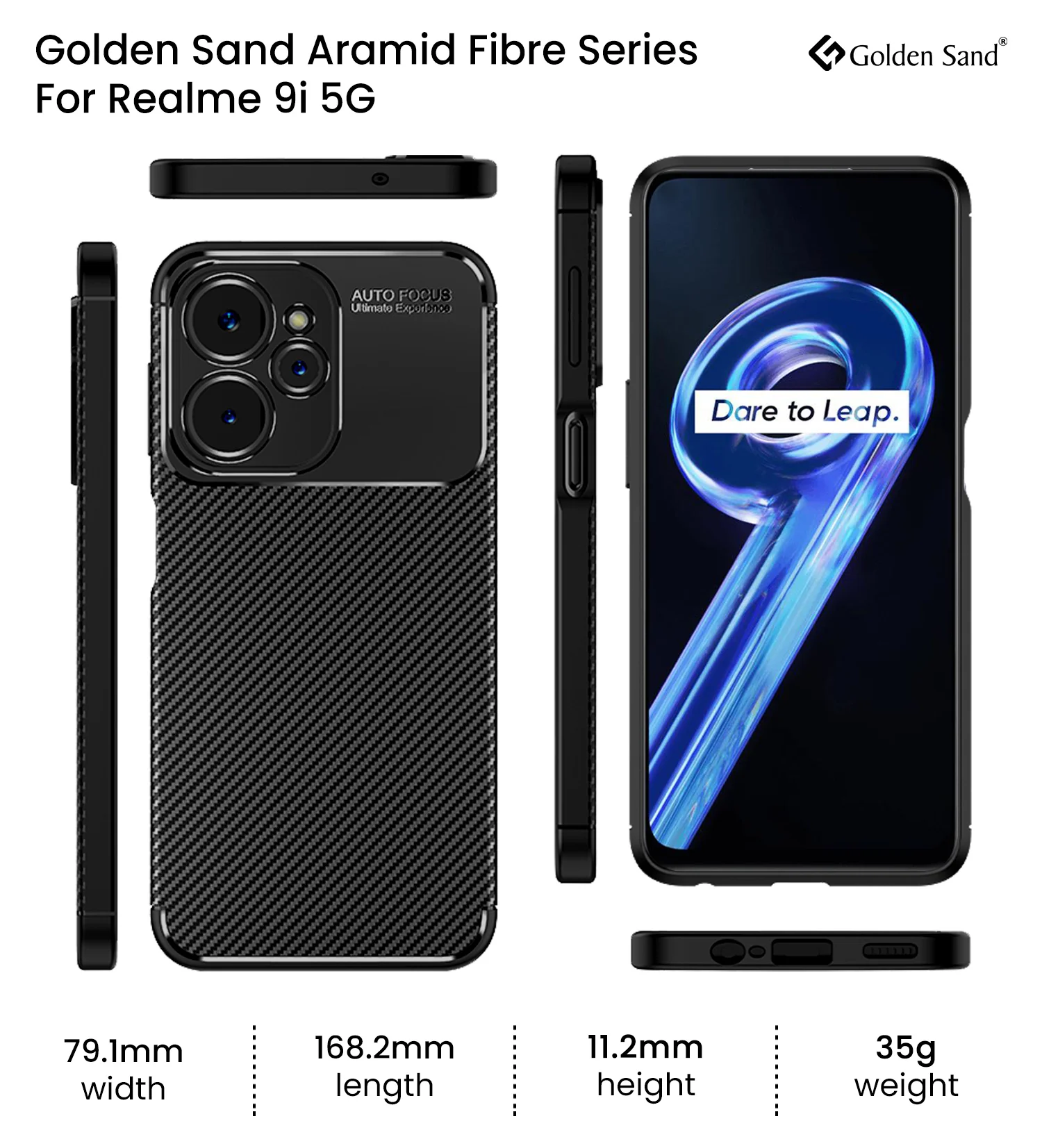 Realme 9i 5G (6.6 inch) Back Cover | Aramid Fiber Series, Black - Image 6