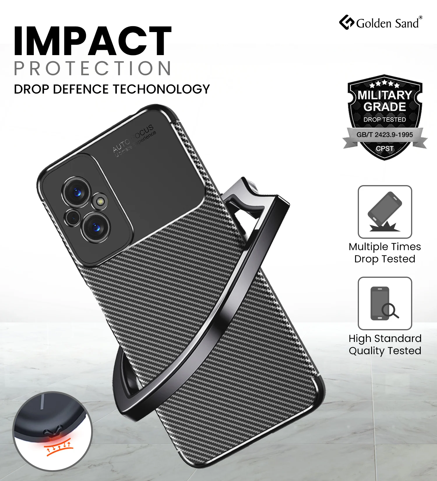 Redmi 11 Prime 4G (6.58 inch) Back Cover | Aramid Fiber Series, Black - Image 3