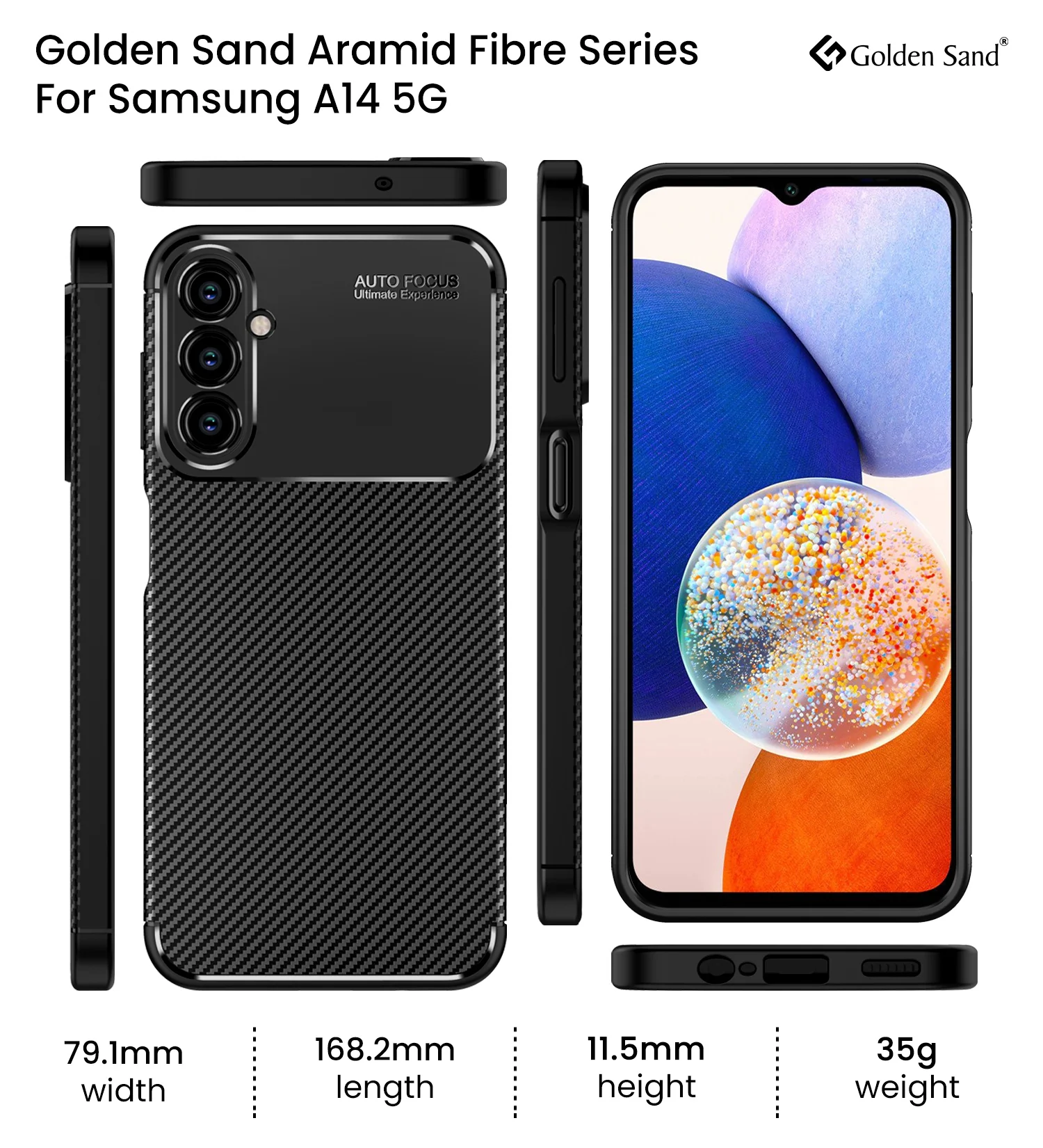 Samsung Galaxy A14 4G, Samsung Galaxy A14 5G (6.6 inch) Back Cover | Aramid Fiber Series, Black - Image 6