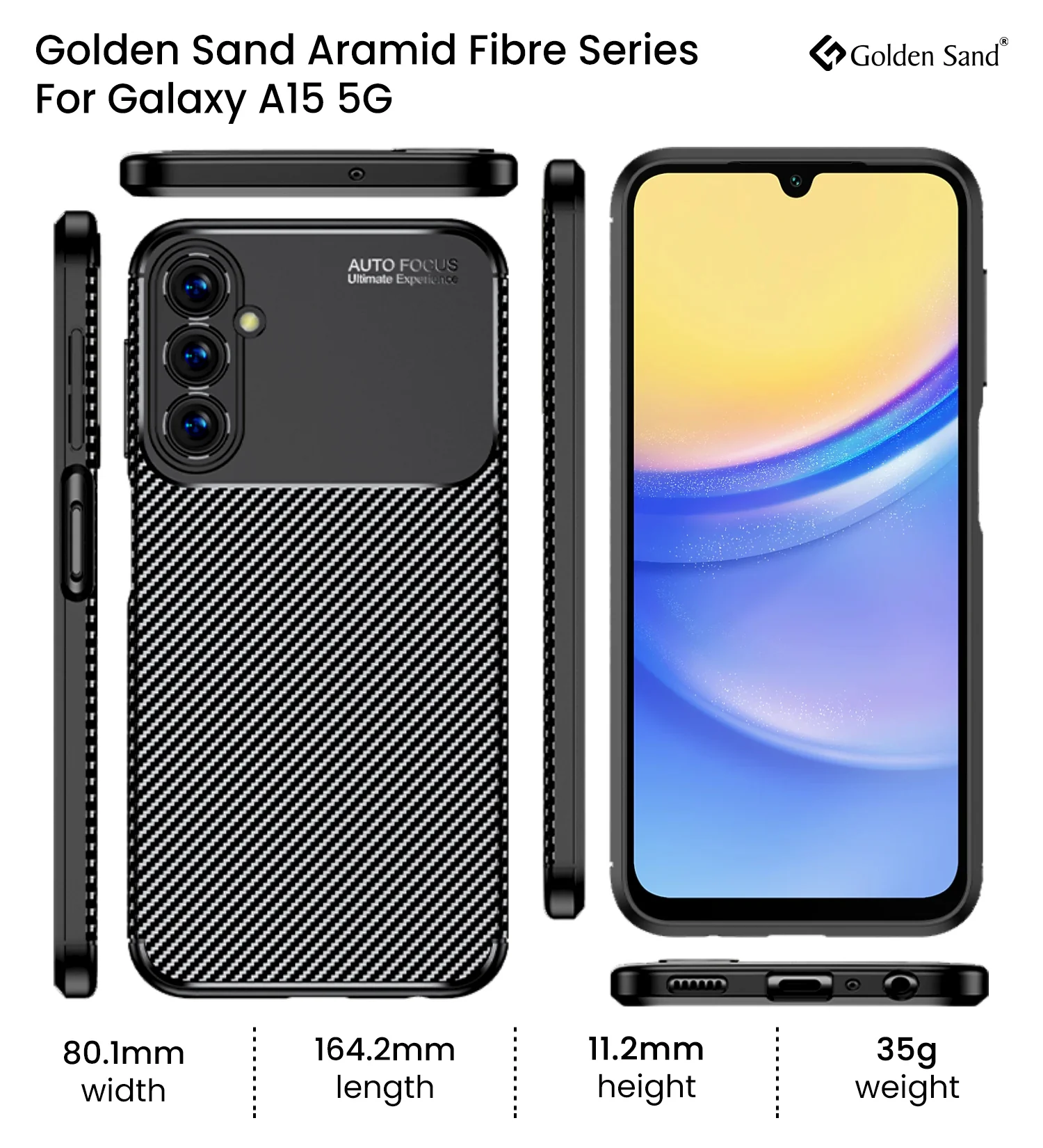 Samsung Galaxy A15 5G, Samsung Galaxy F15 5G (6.5 inch) Back Cover | Aramid Fiber Series, Black - Image 7