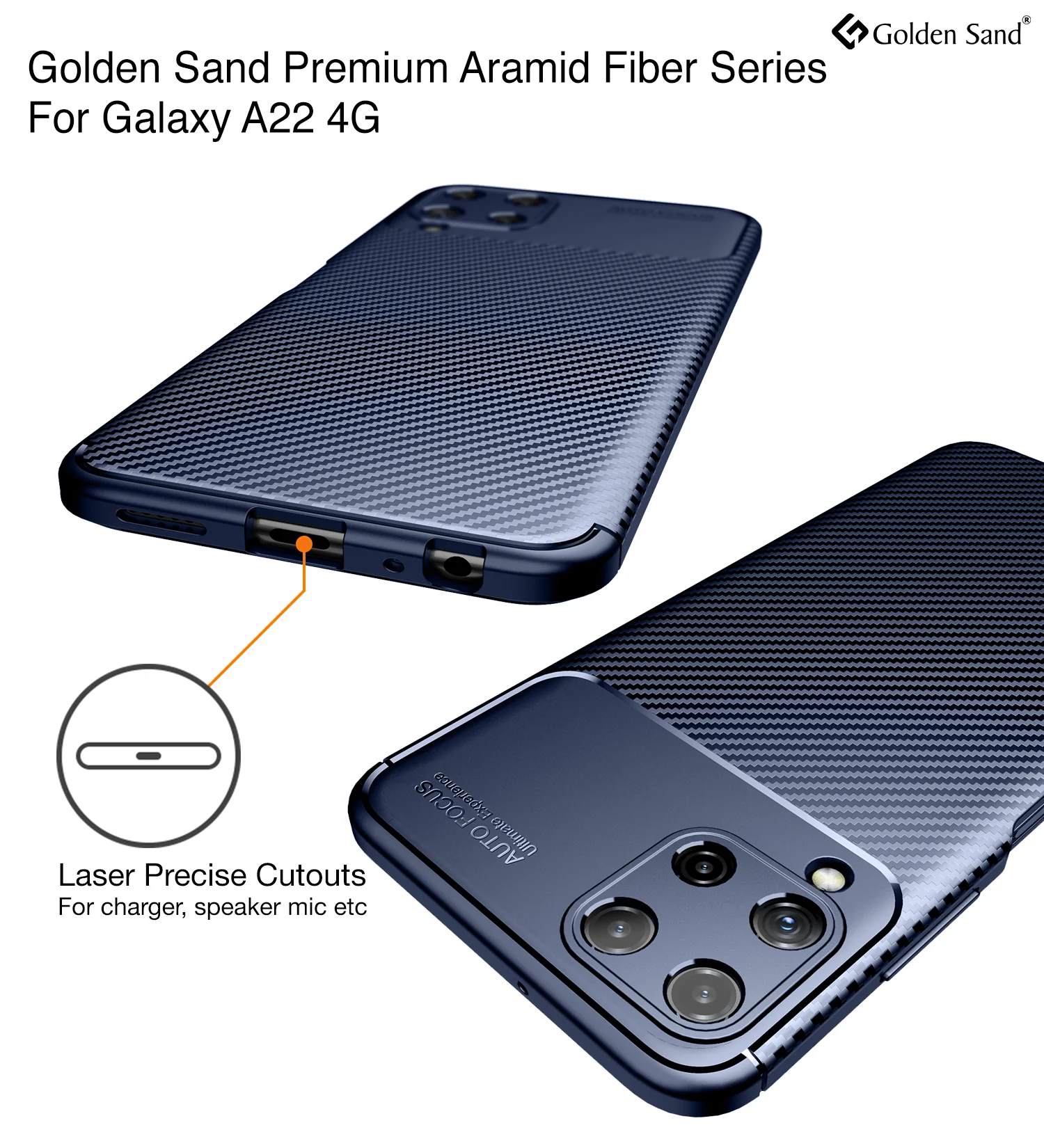 Samsung Galaxy A22 (6.4 inch) Back Cover | Aramid Fiber Series, Blue - Image 3