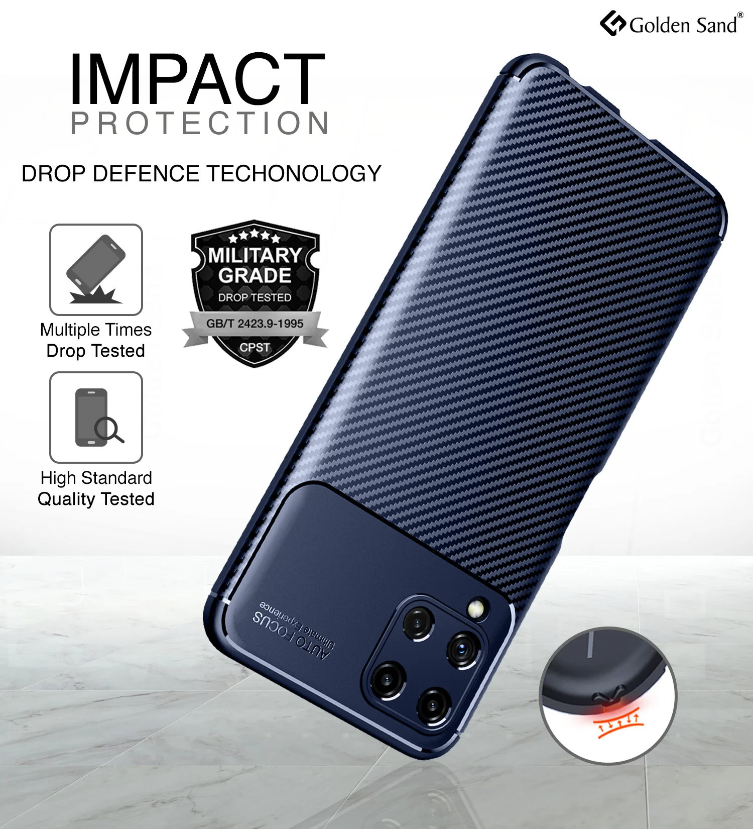 Samsung Galaxy A22 (6.4 inch) Back Cover | Aramid Fiber Series, Blue - Image 4